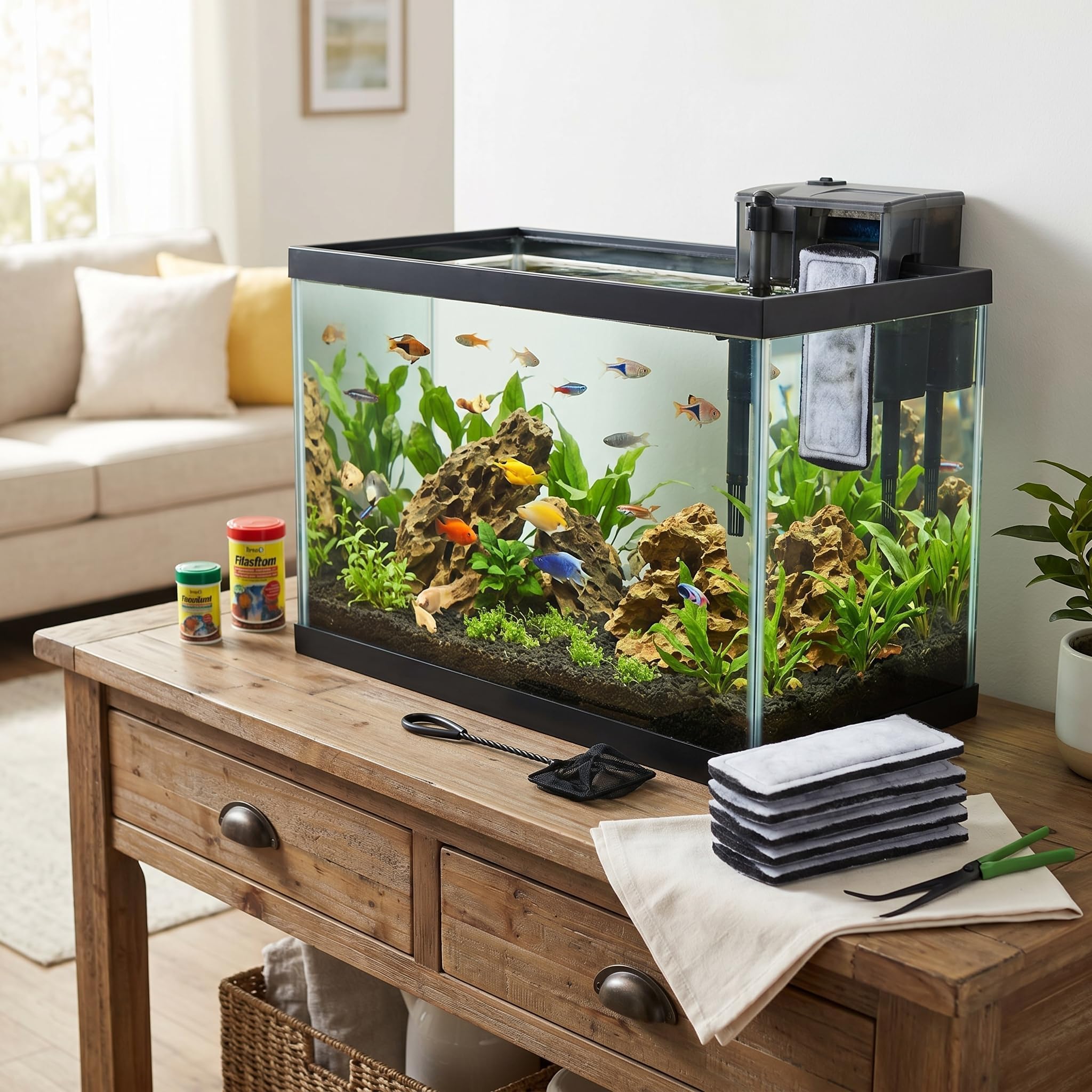 Filtro a Carbone Attivo per Acquario, Filtro in Cotone di Ricambio per Cartucce Filtro a Parete