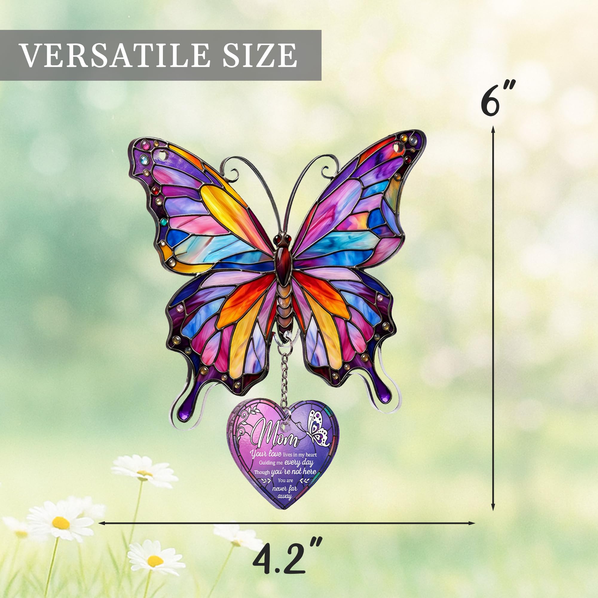 Adorno conmemorativo de mariposa para mamá, regalos de mariposa para mujeres, para mamá, abuelo, regalos conmemorativos para mamá (mariposa)