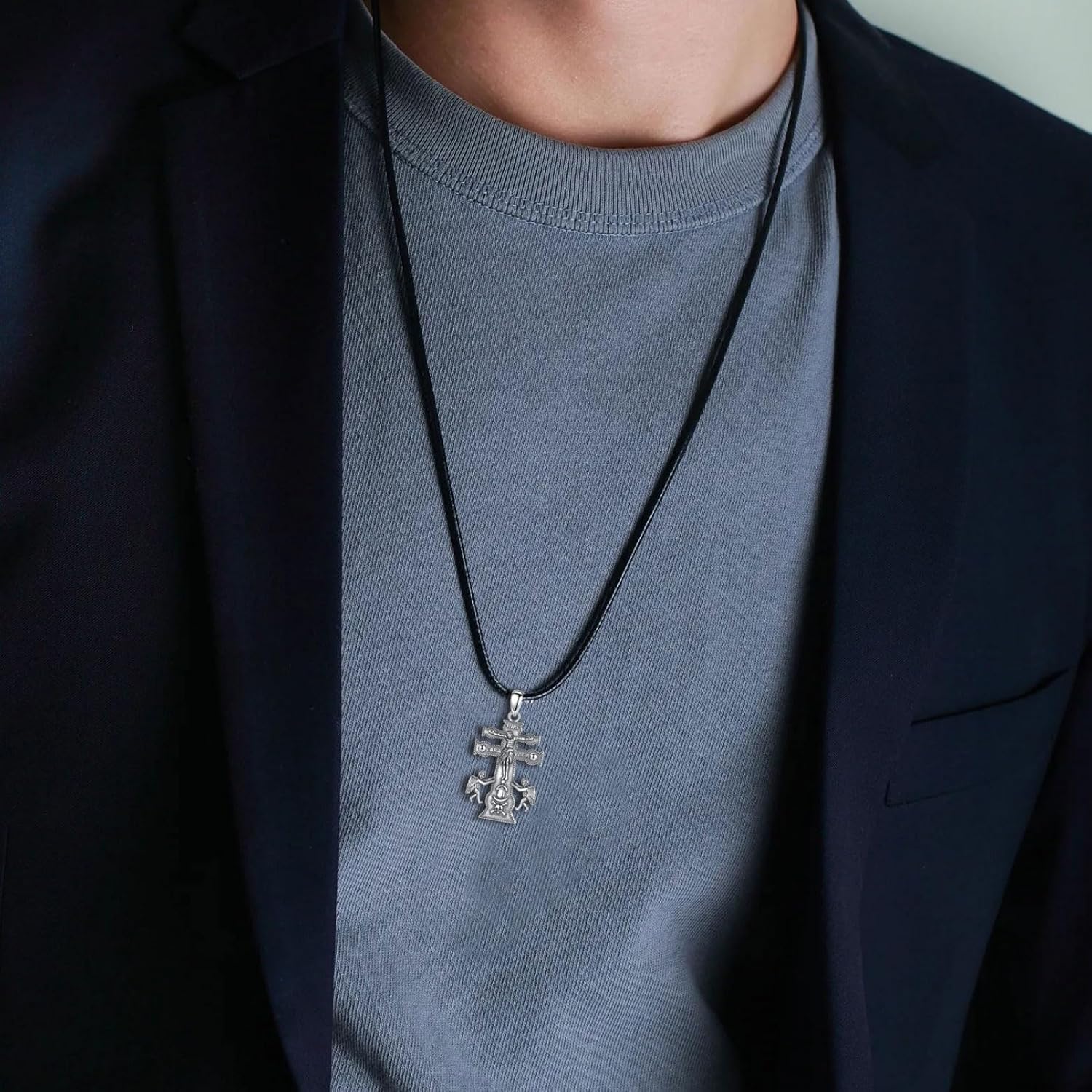 EUDORA 925 Sterling Silver St Christopher/St Benedict/St Michael/Virgin Mary/San Judas Tadeo/Good Shepherd Cross/Archangel Necklace Medal Pendant Protection Religious Amulet Jewelry For Men Women - Image 6