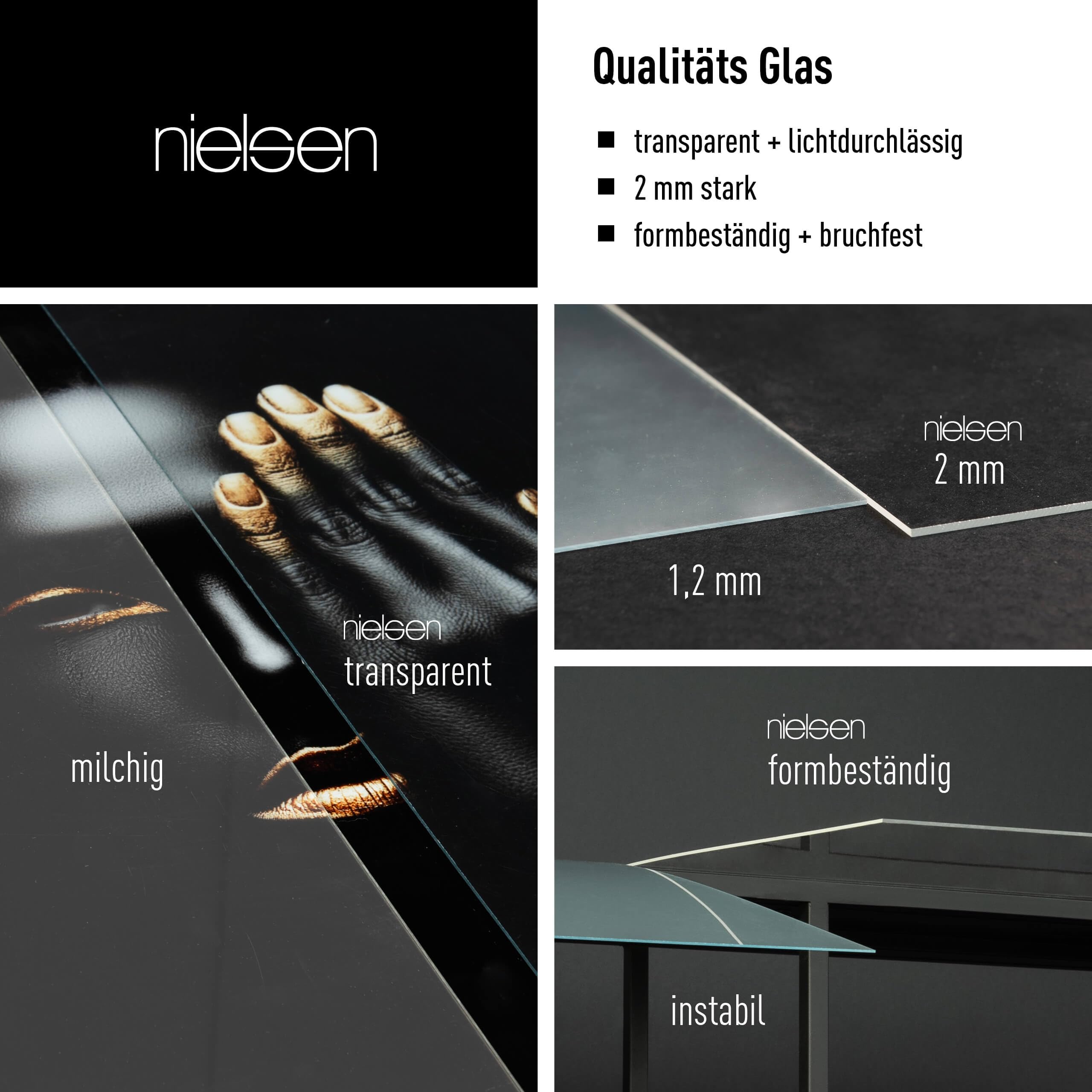 nielsen Bilderrahmen mit Passepartout, 50 x 60 cm, Holz, Eiche, Posterrahmen zum Aufhängen im Hoch- & Querformat, Echtglas, Skava