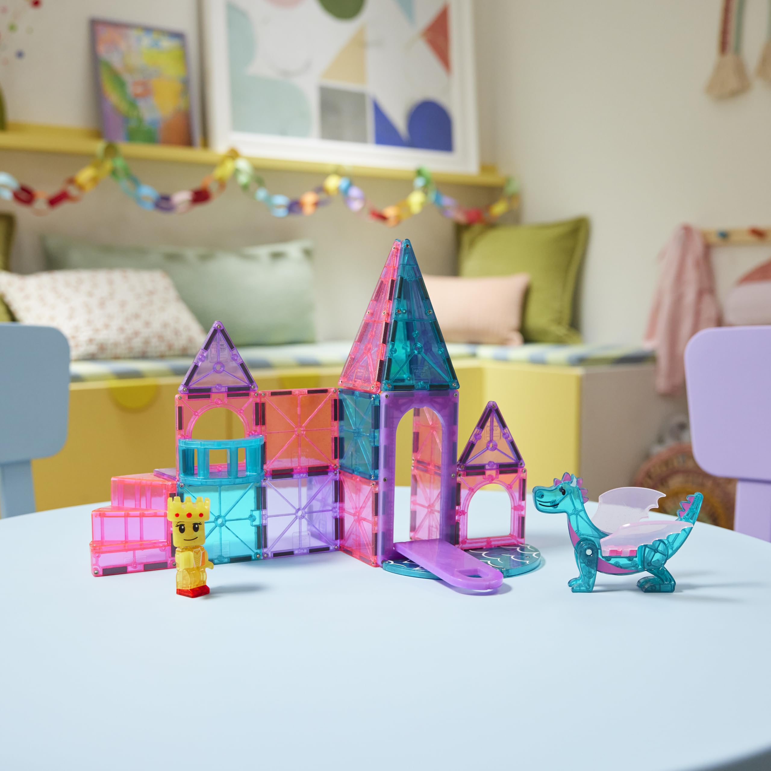Magna-Tiles Castle - Juego de construcción magnética de 25 Piezas, la Marca Original de construcción magnética