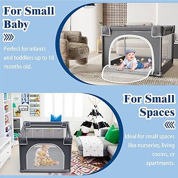 Amazon.com : Jixrolyn Small Baby Playpen with Mat, Sturdy