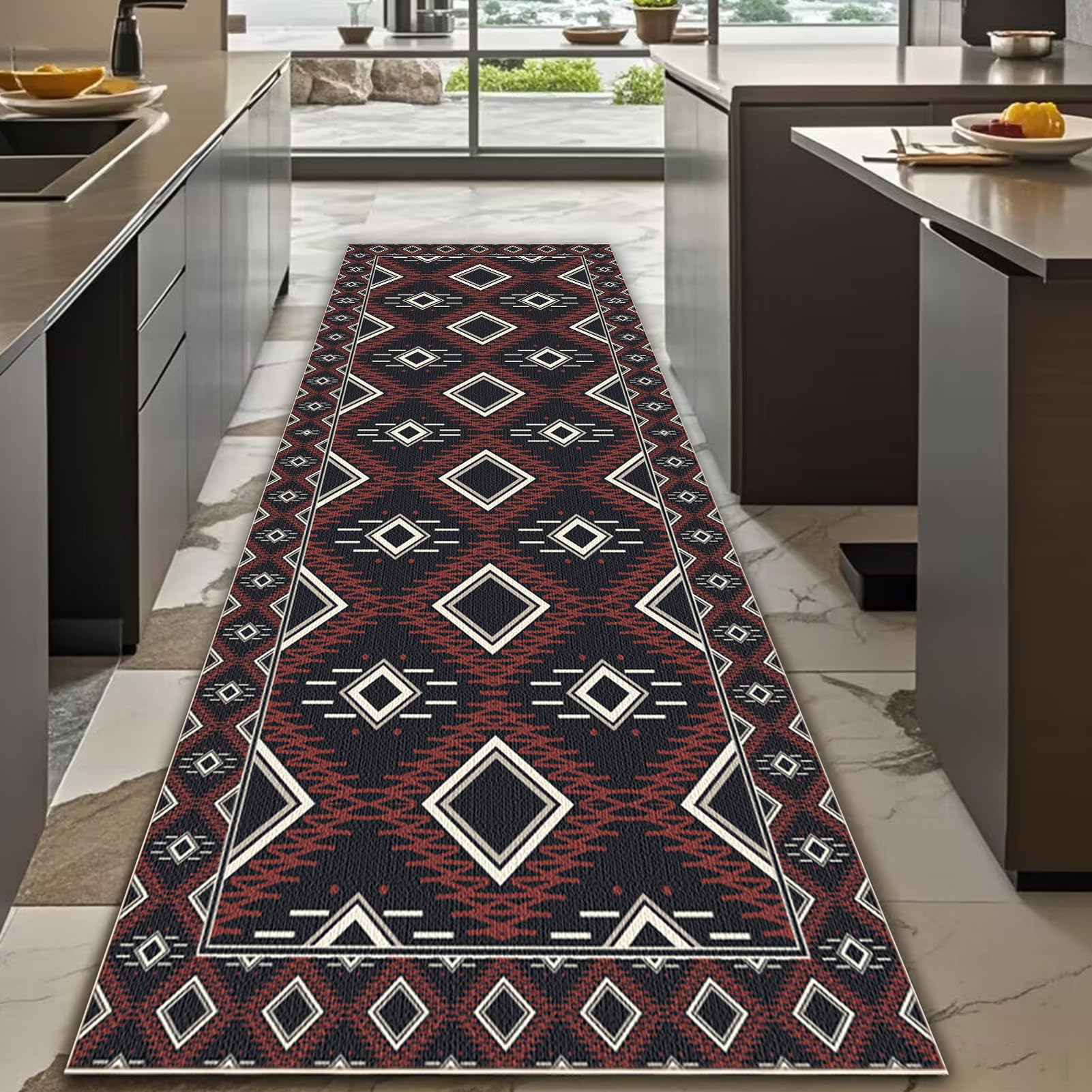 Loper vloerkleed voor de gang, 40 x 400 cm, antislip onderkant, lange en brede tapijten, machinewasbaar, keukentapijt, entree, hal, trap, tapijt, keukentapijtlopers voor ingang, wasruimte slaapkamer