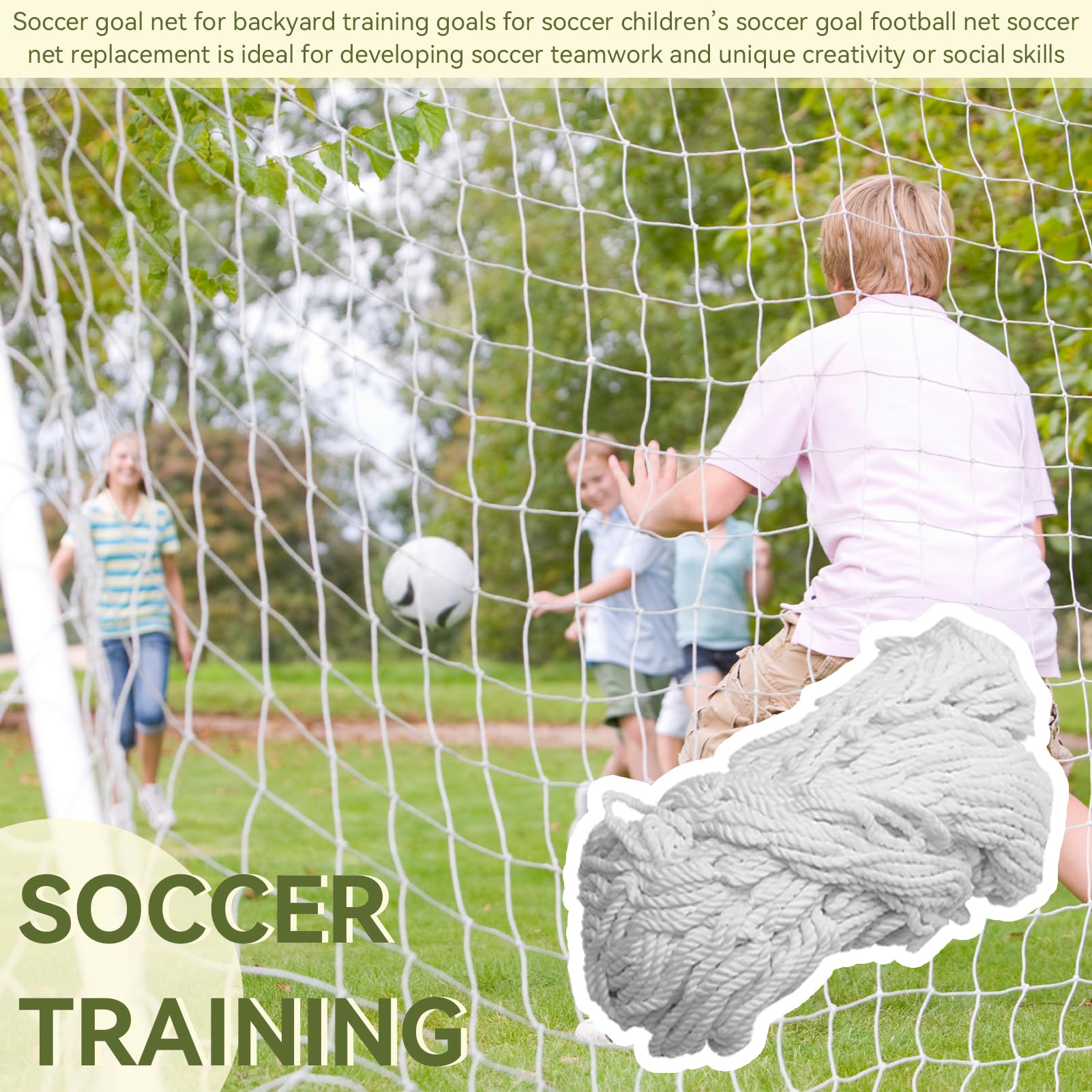 Rete di ricambio per porta da calcio sportiva (61 x 2,3 m)