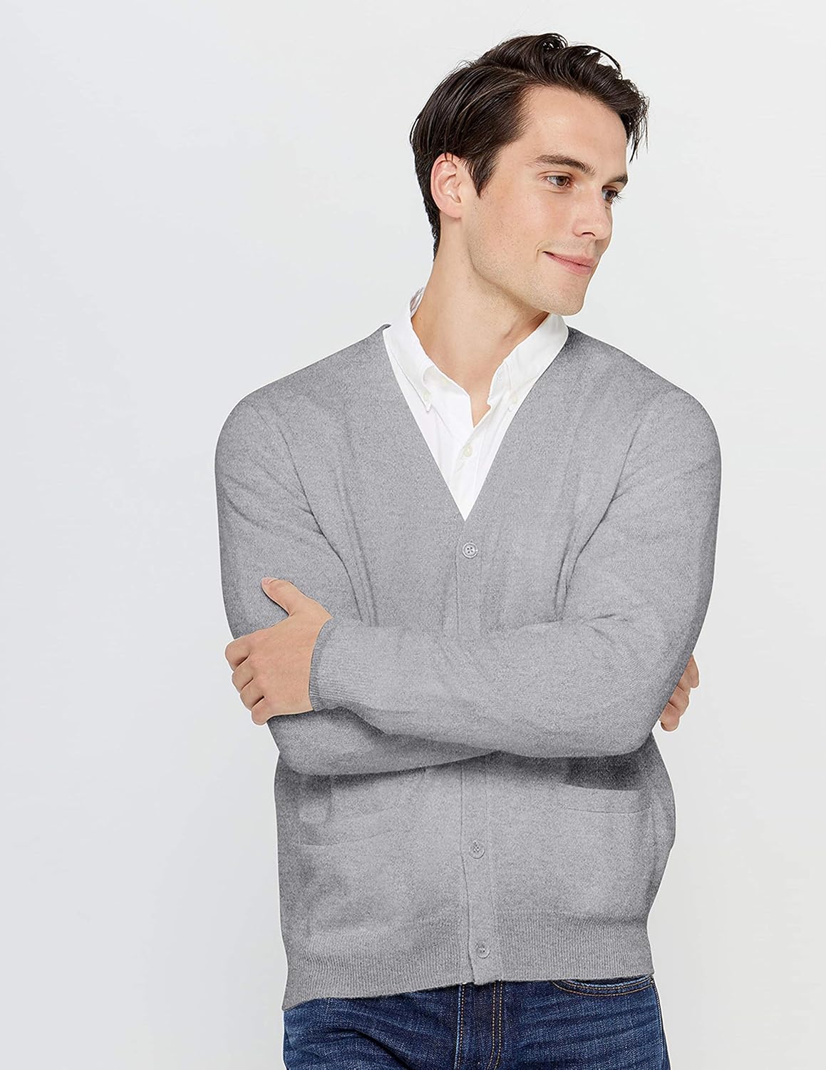 State Cashmere Men's 100% Pure Cashmere Button Front Long Sleeve Cardigan Sweater - Image 3