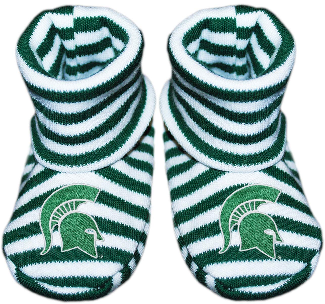 Michigan State University Spartans Newborn Baby Striped Bootie Sock