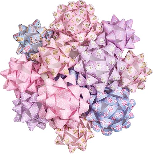 Vista 10 de WRAPAHOLIC 12 Piezas Surtido de Lazos de Regalo de Navidad - Papel Kraft Navidad Tema Blanco y Negro para Vacaciones, Fiestas, Cumpleaños, Baby