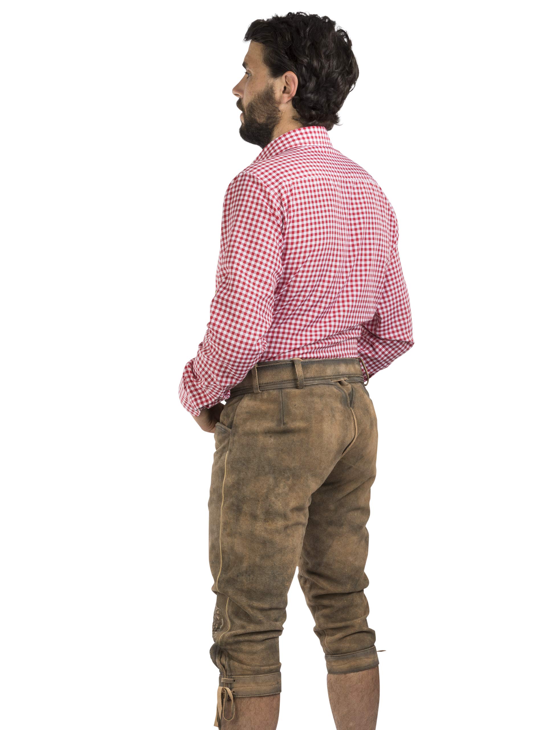 Herren Lederhose Leopold aus der Meisterstück Serie von Schöneberger Trachten - Vintage Kniebundlederhose inkl. Trachtengürtel
