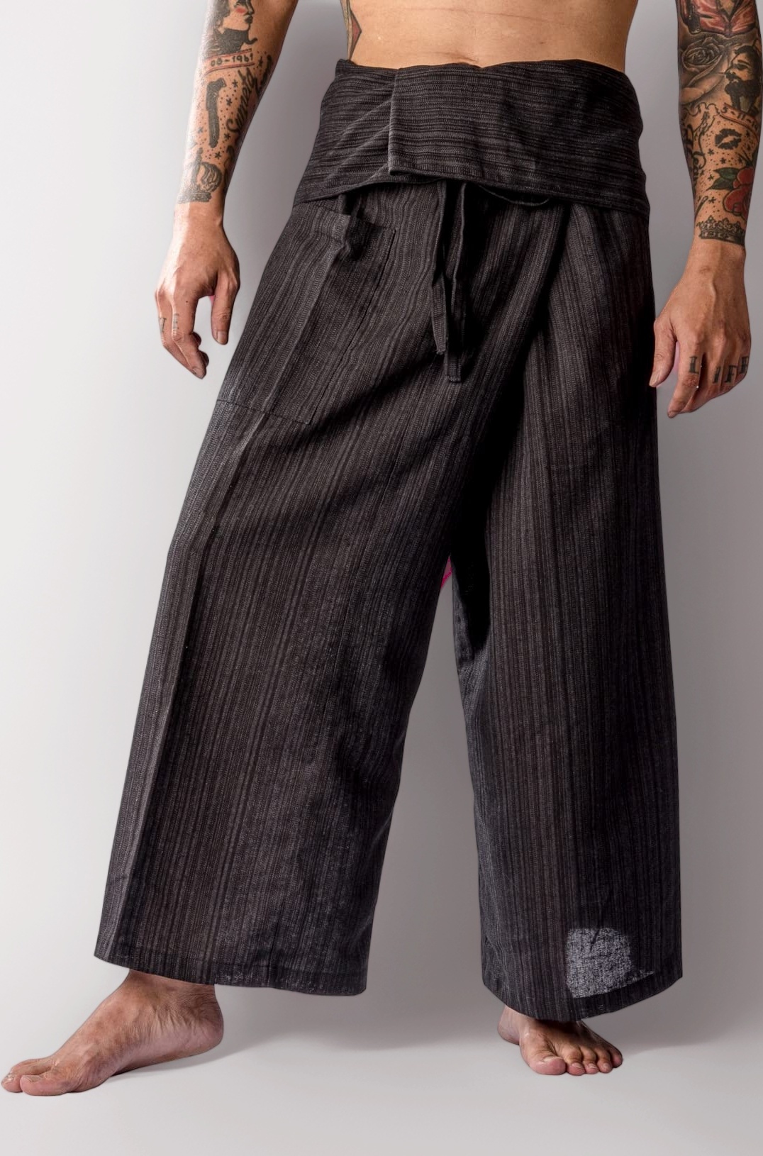 LannaPremium Thai Fisherman Pants, Black, XX-Large Long