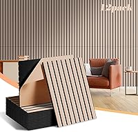 laapee Acoustic Panels 12 Pack Camel - Self-Adhesive Soundproof Tiles 16x12", Covers 16 Sq Ft for Studio, Home Office, Gaming Room