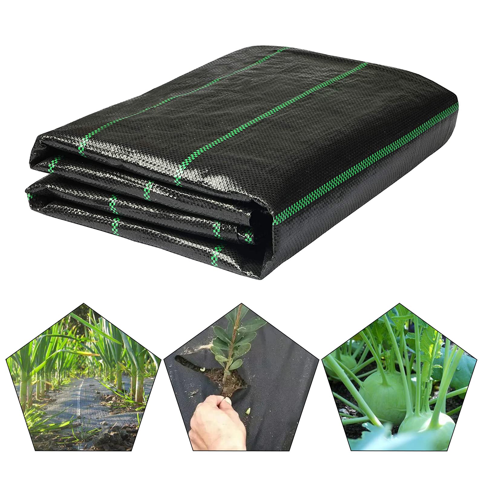 Sheng Kan III Weed Control Membrane, 1m x 10m Weed Barrier Fabric, Heavy Duty Weed Control Fabric Ground Cover Membrane for Gardens Lawns Patios Landscaping Weed Suppressant Membrane