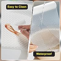 Vista 3 de Revestimiento para refrigerador, revestimientos impermeables para estantes y cajones para gabinete de cocina, tapete para baño debajo del fregadero