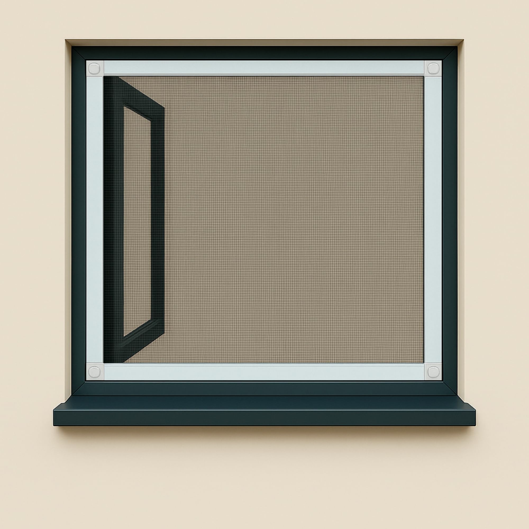 Fliegengitter individuell kürzbarer Selbstbaukasten, zuschneidbarer Spannrahmen, verstellbar, zum Einklicken - VelVaro Insektenschutzgitter Alurahmen Weiß 100x130 cm ohne Bohren
