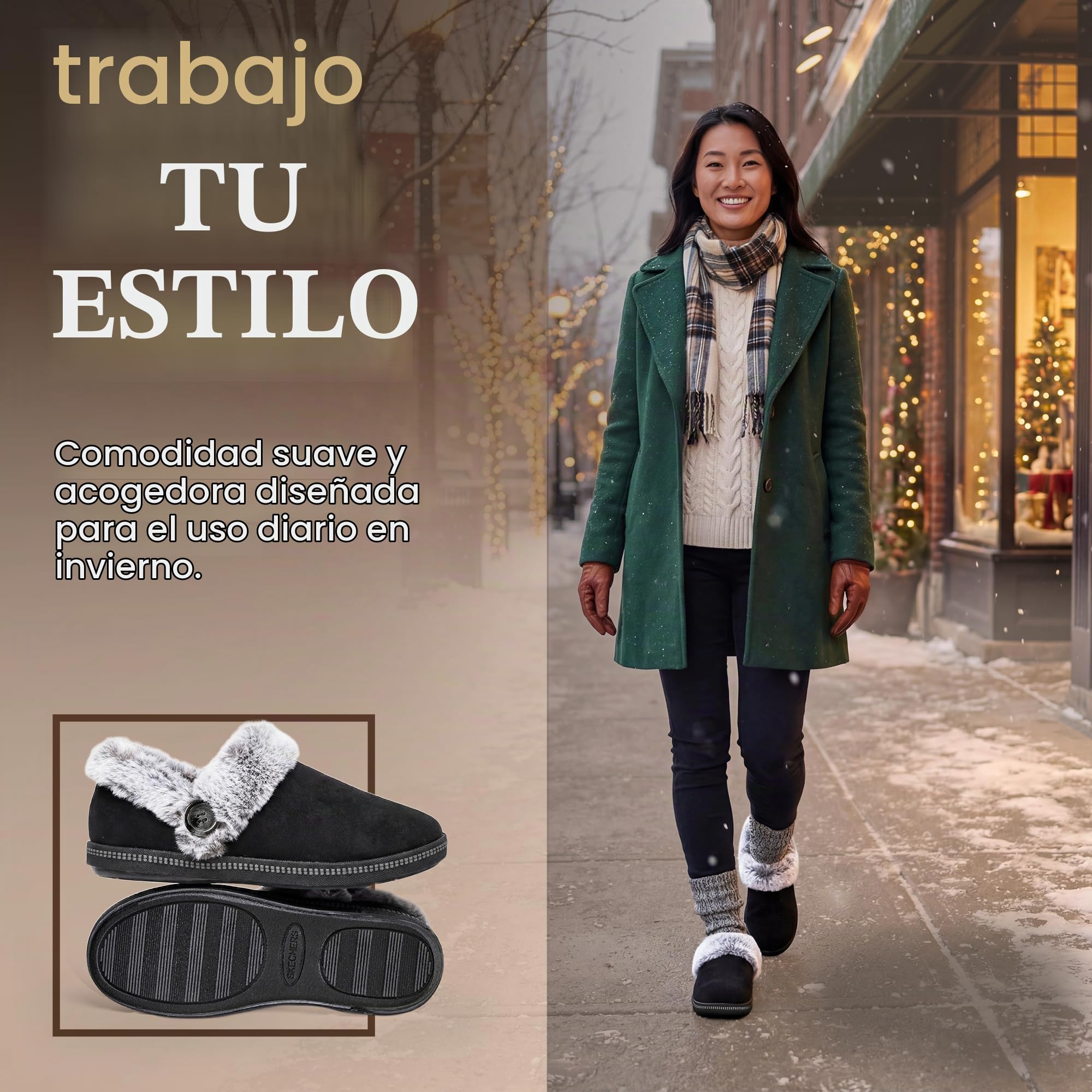 Skechers Cozy Campfire Fresh Toast PantuflasMujer