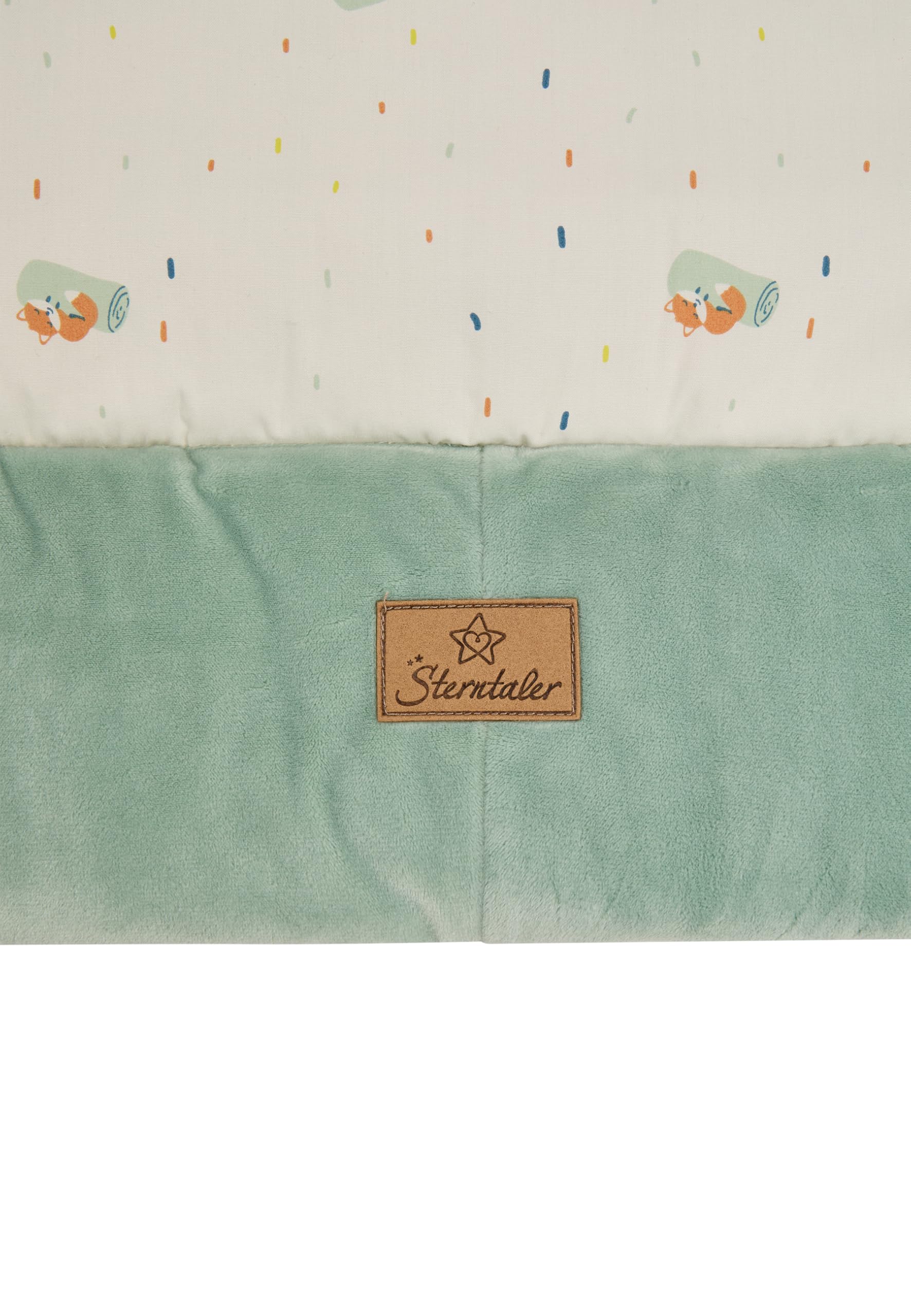 Sterntaler Spielbogen Fuchs Filou 100x80 cm - wattierte Krabbeldecke - Baby Spieldecke mit Bogen & abnehmbarem Spielzeug - mit Spiegel, Rassel & Beißring - Activity Decke - unisex- lichtgrau