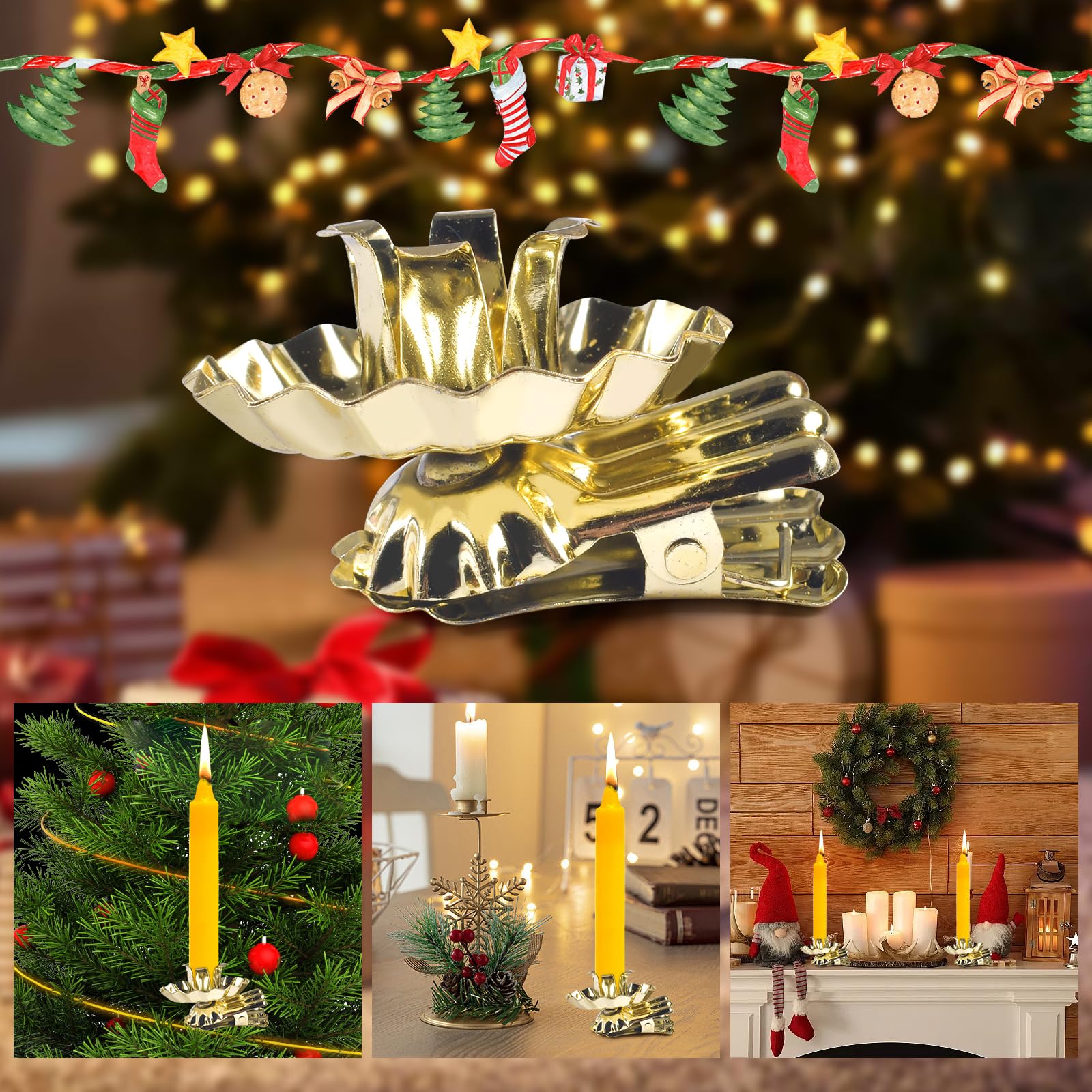 Portacandele Albero Di Natale 33Cm Decorazione Natalizia 4250407391881