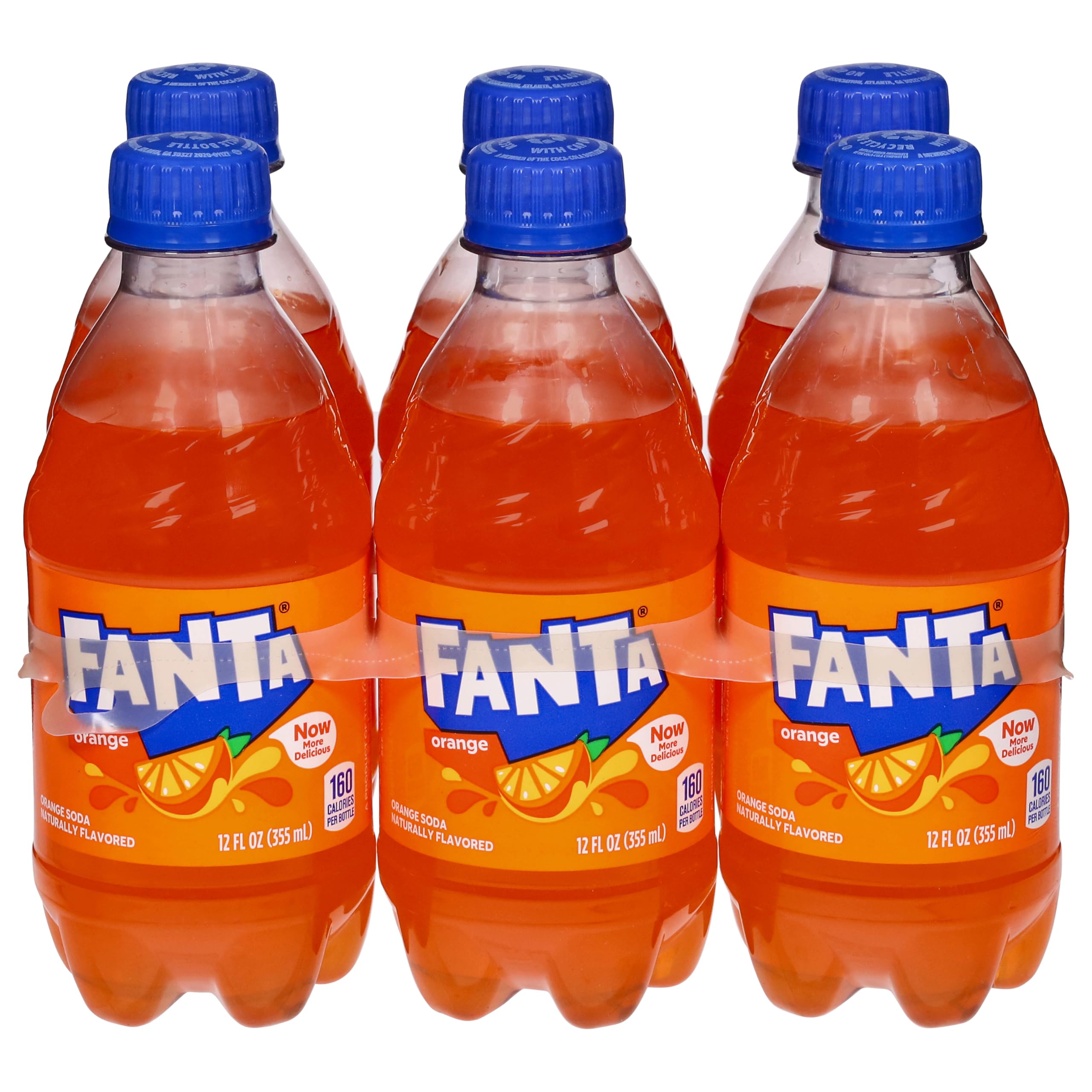 FantaOrange Soda Soft Drink, 12 fl oz Bottles, 6 Pack