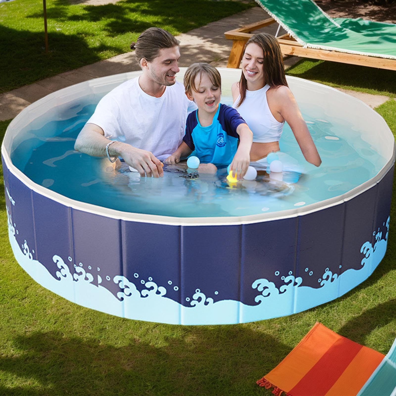 Faltbarer Hundepool 90x45cm - Planschbecken Für Hunde & Kinder Im Garten