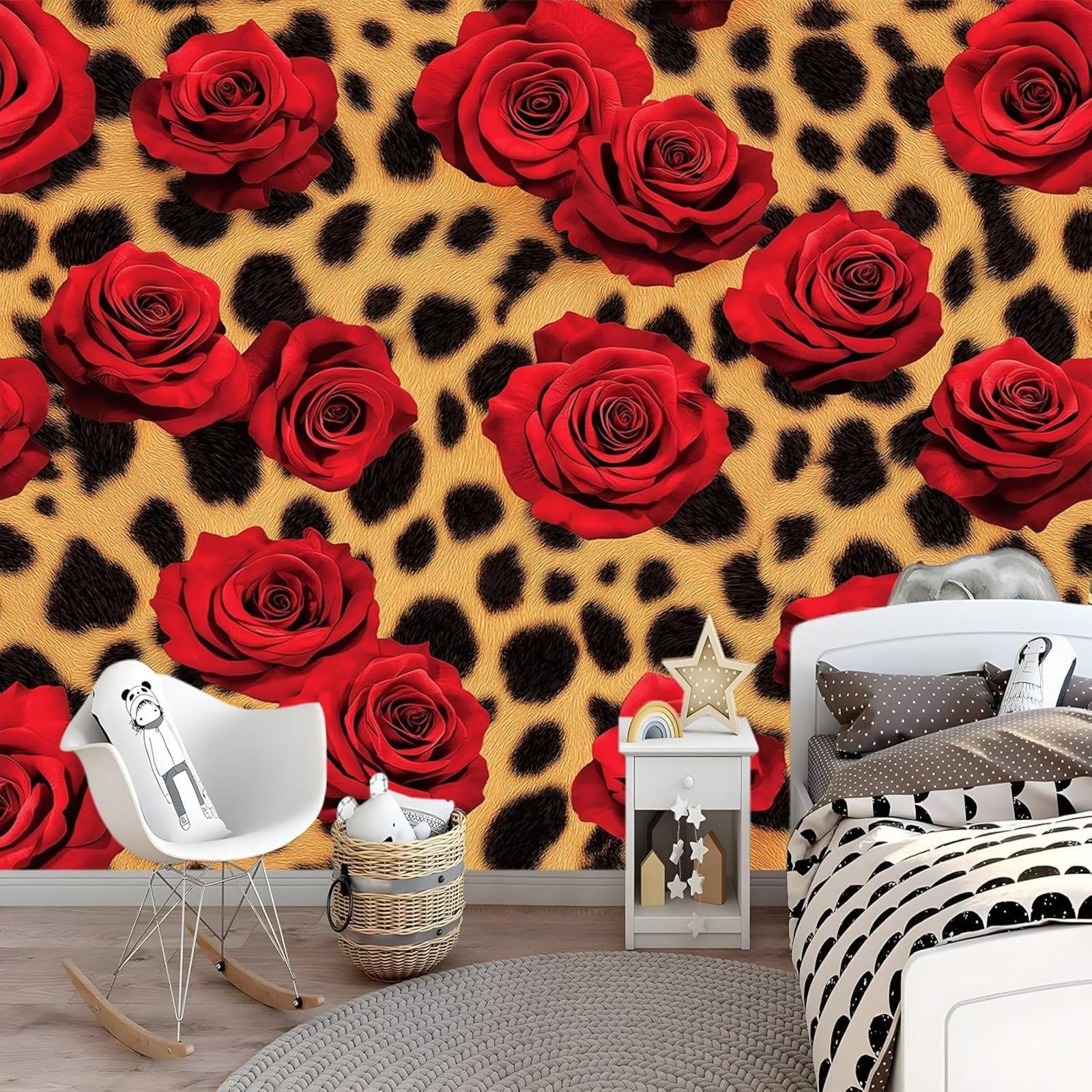 hgjdjhnf 3D Photo Wallpaper Pink Leopard Pattern Modern Wall Decor Design Wall Decoration Living Room Bedroom, 350cm x 256cm