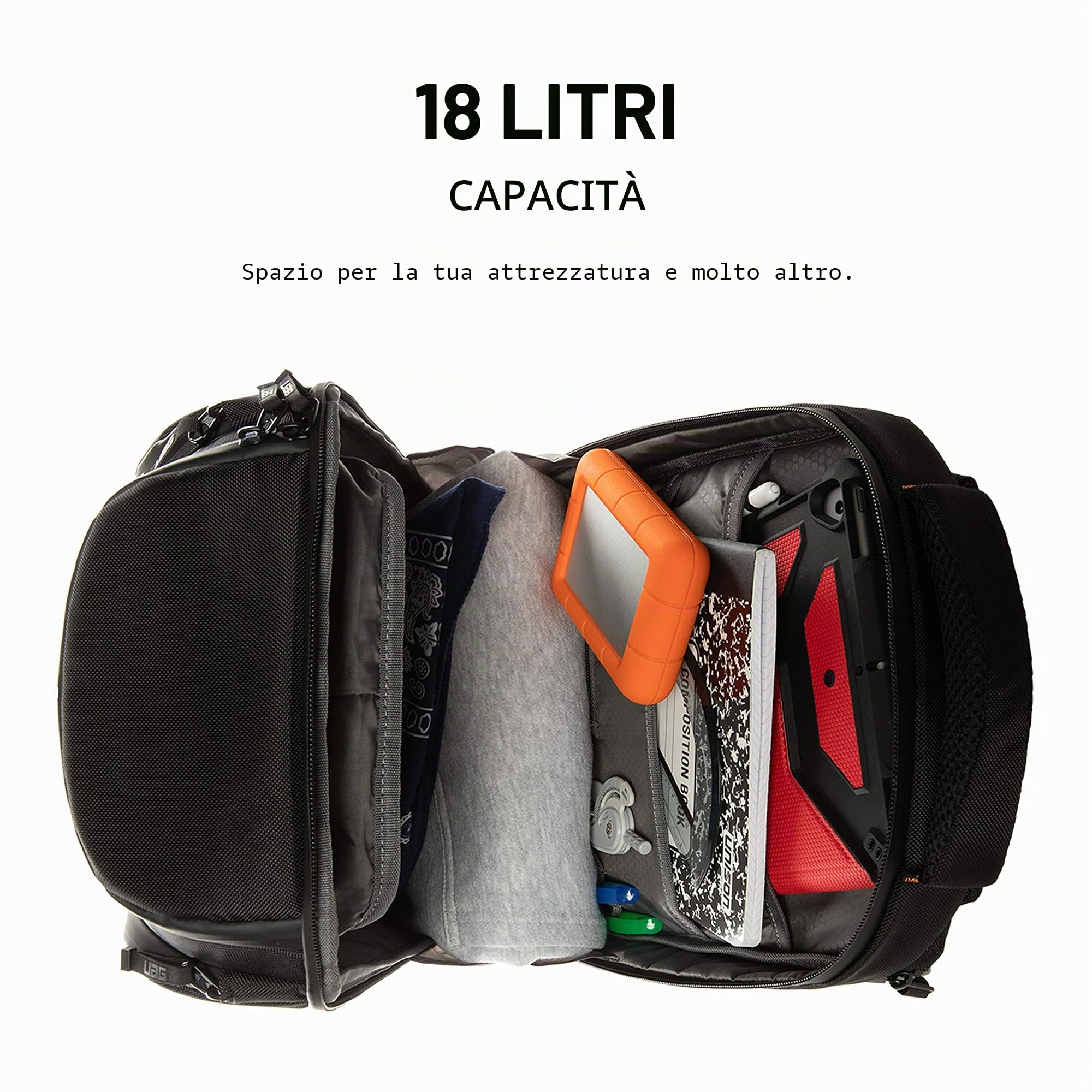 URBAN ARMOR GEAR Zaino per Laptop/Tablet fino a 13 pollici | Adatto a laptop fino a 13" | Numerosi scomparti per accessori | Duraturo | Ideale per scuola, università e viaggi di lavoro