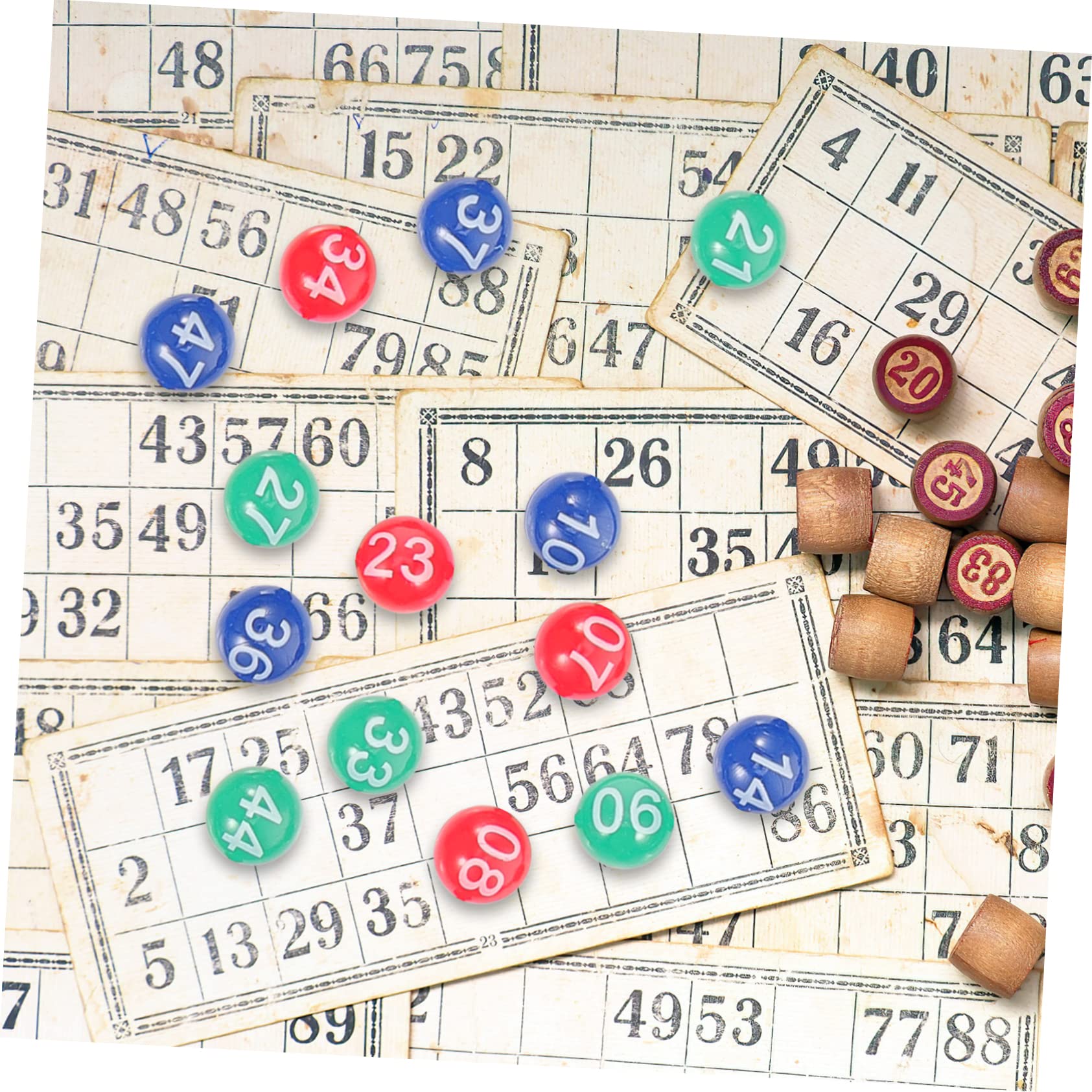 KONTONTY 49 Pack Bingo Balls Small Game Balls for Party Raffle Entertainment Bright Numbers for Easy Identification