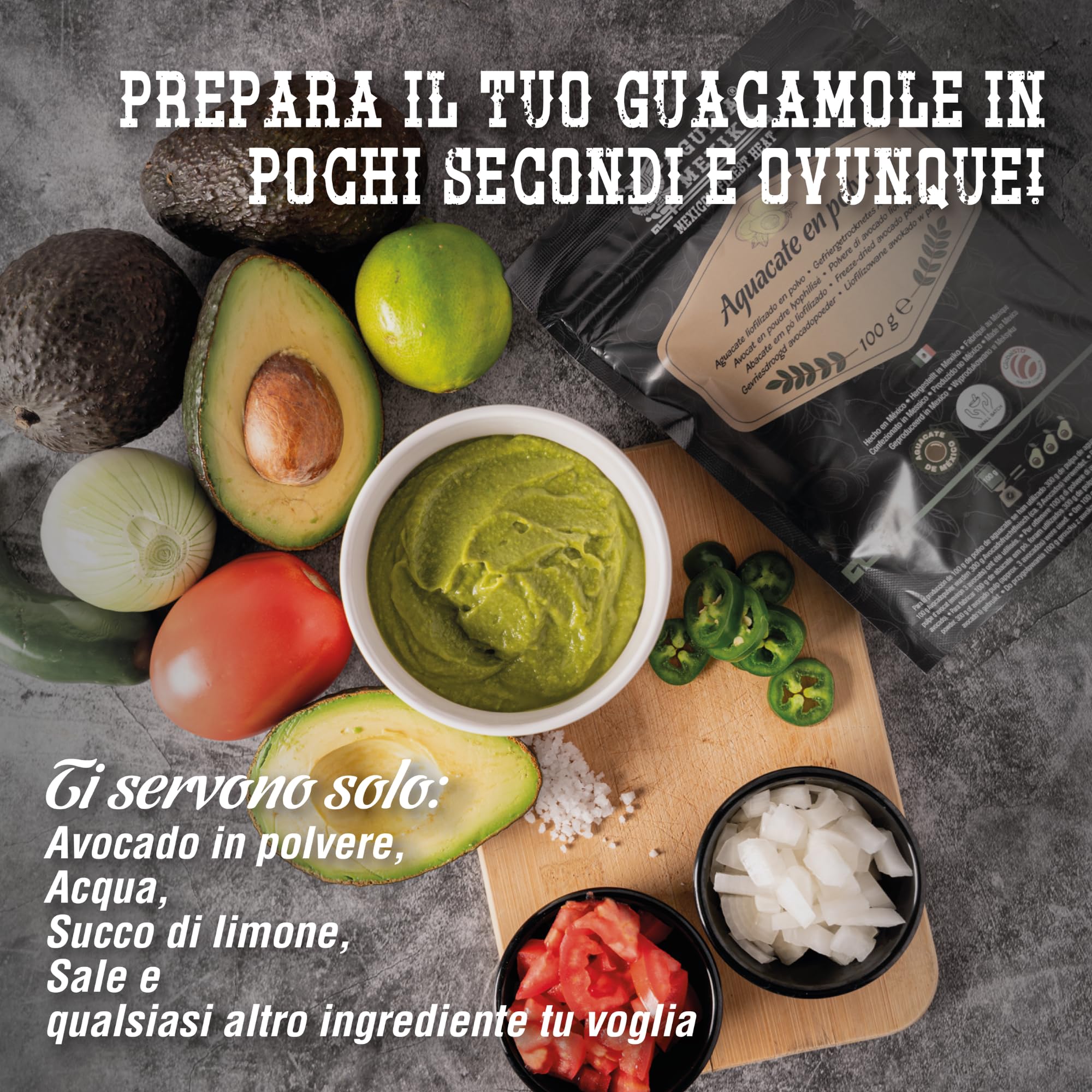 ÁGUILA MEXIKA | Avocado in polvere (liofilizzato) | da avocado Hass messicani | Aggiungi il potere nutrizionale dell'avocado ai tuoi piatti, ovunque ti trovi.