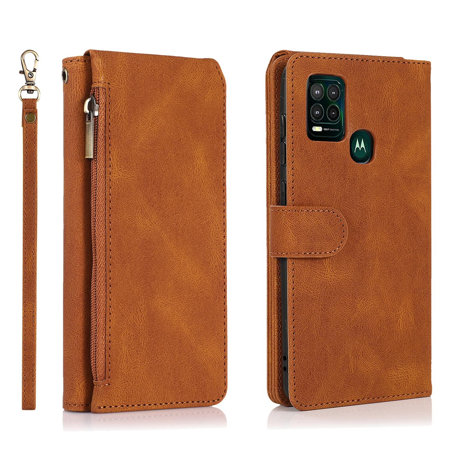 Razstorm Wallet Case for Motorola Moto G Stylus 5G (2021) Case with Card Holder Luxury Vegan Leather Wrist Strap Magnetic Closure, Flip Kickstand and