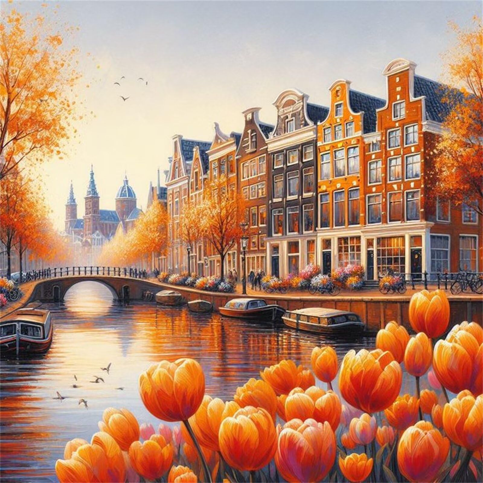 Puzzle 1000 Pezzi per Adulti,Fiori di strada della città DIY Puzzles Arte | puzzle adulti e famiglie | Giochi Educativi Regali