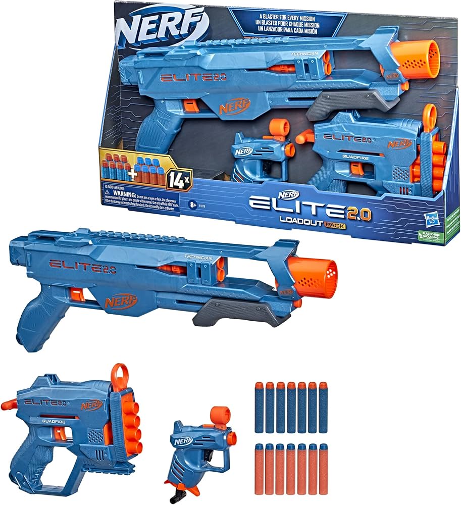 NERF Elite 2.0 Loadout 3-Blaster Pack, Includes Technician DS-2