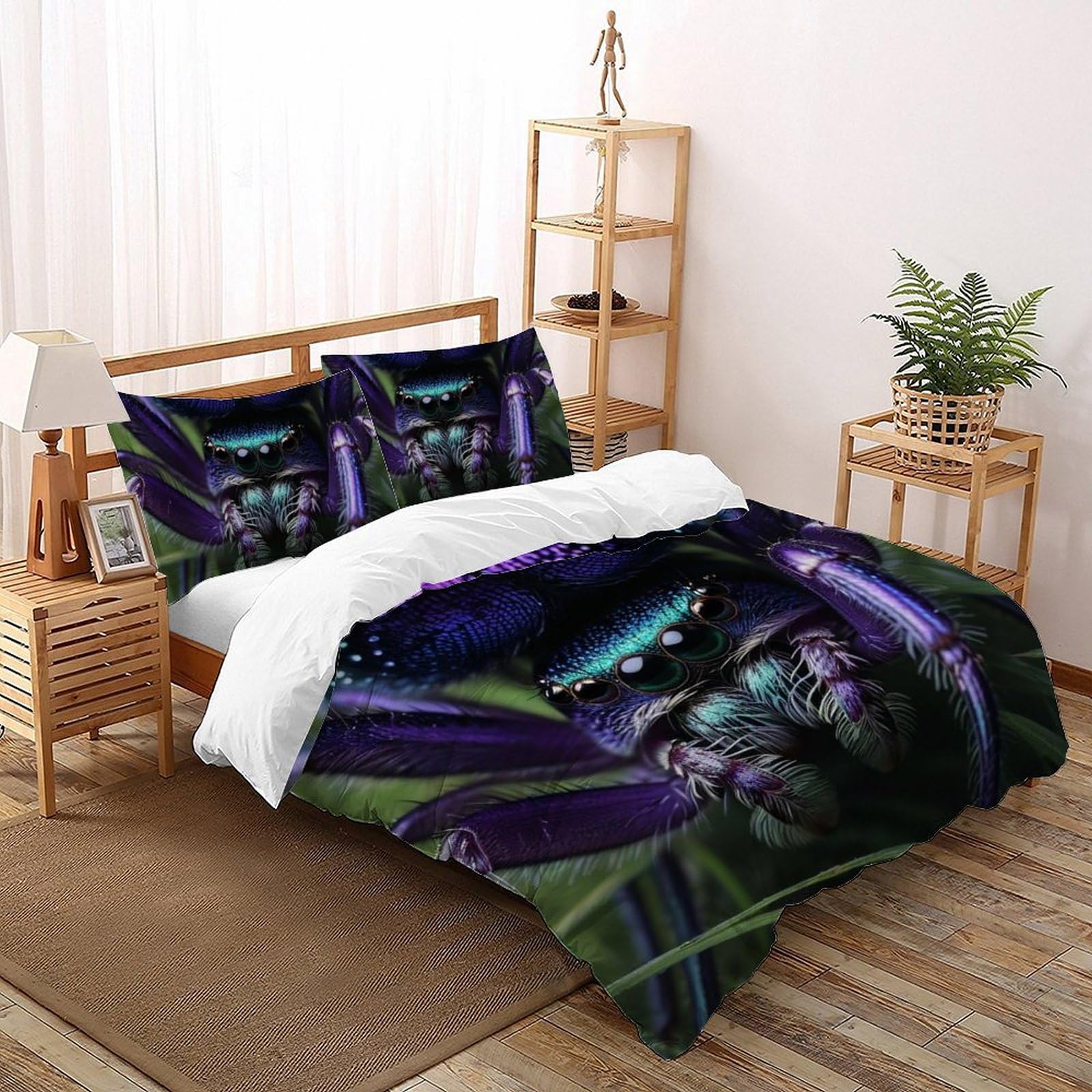 Araignée en Peluche Housse Couette Imprimé 3D Animaux Lit Fille