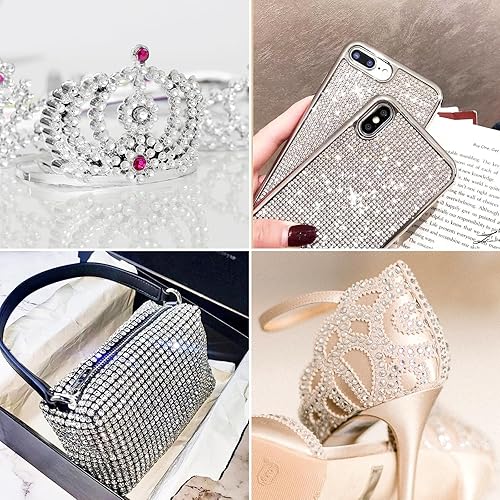 Miniatura 4 de 2042 calcomanías de diamantes de imitación, 7 tamaños, gemas brillantes con pinzas para cara, manualidades, arte de uñas, maquillaje, adornos de