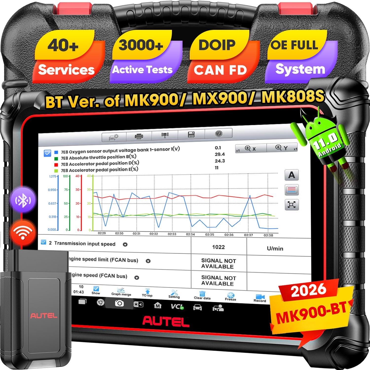Sponsored Ad - Scanner MaxiCOM MK900BT: 2026 8in MK900-BT V2.0 Bidirectional Scan Tool, 33ft BT Ver. of MK900 MX900 MK808S MK808BT PRO MX808S MK808Z, 40+ Service, 3K+ Active Tests, DOIP CANFD, All System, FCA