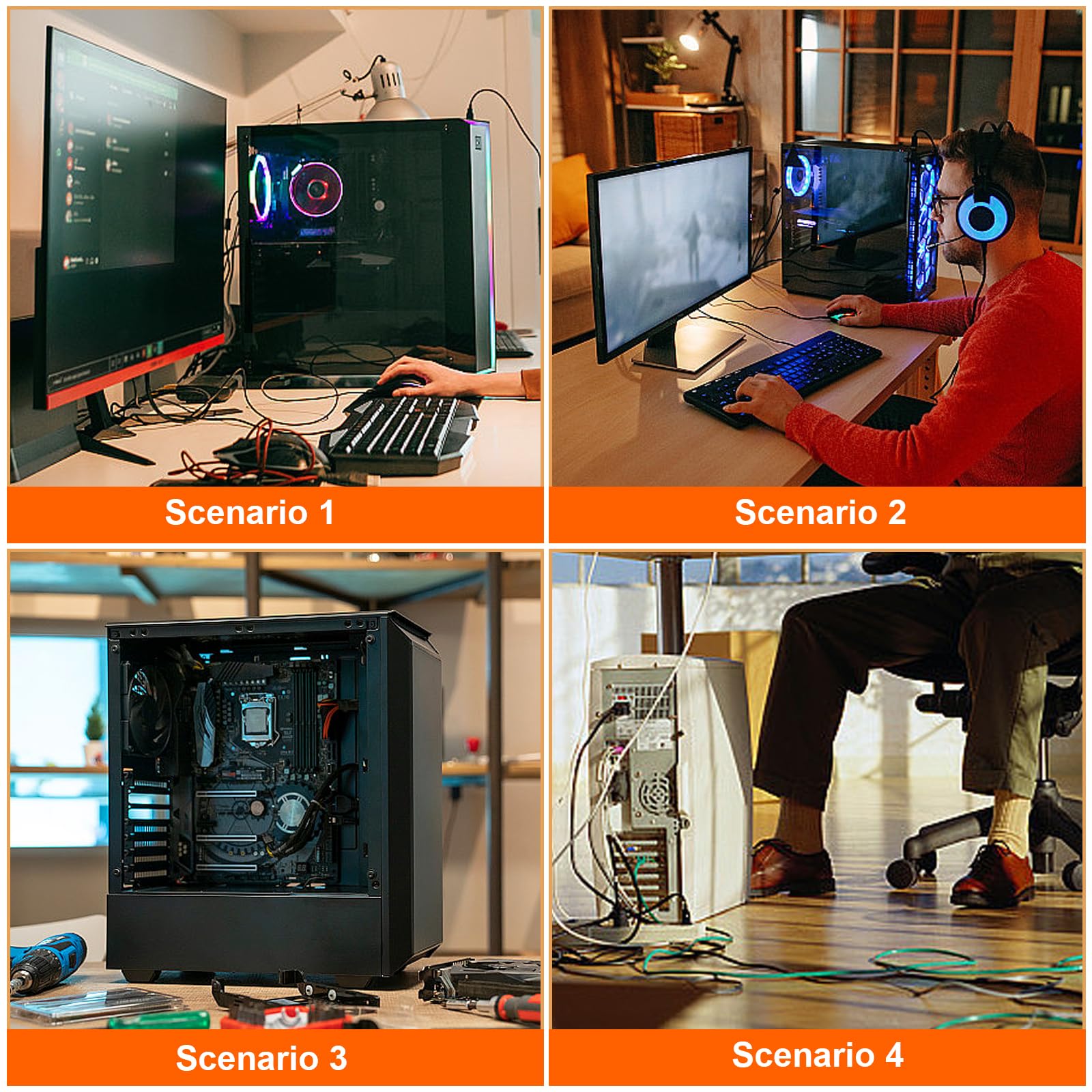 SPORWAY CPU Holder Cart: Supporto per PC Con 4 Ruote, Regolabile, Carrello Porta Tower, Adatto alla Maggior Parte dei Computer Desktop (Nero)