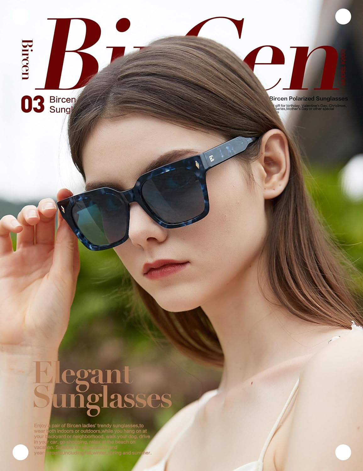 BIRCEN Women Polarized Acetate Sunglasses: Fashion Square Aviator Shades UV Protection for Trendy Laides Travel Beach Outdoor - Image 5