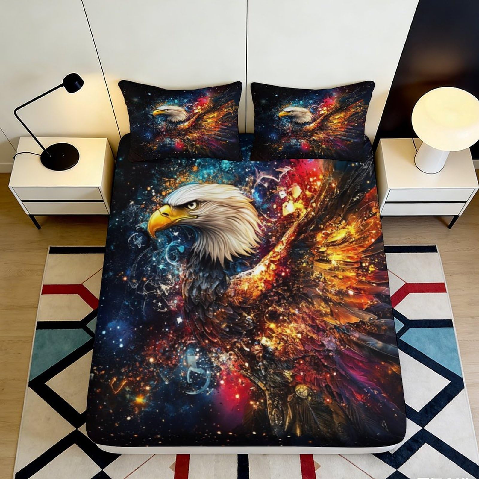 3D Printed Cow Skull Fitted Sheet Microfiber Non-Slip Deep Pocket Cactus Mattress Fitted Cover Bedding 90x200x25cm