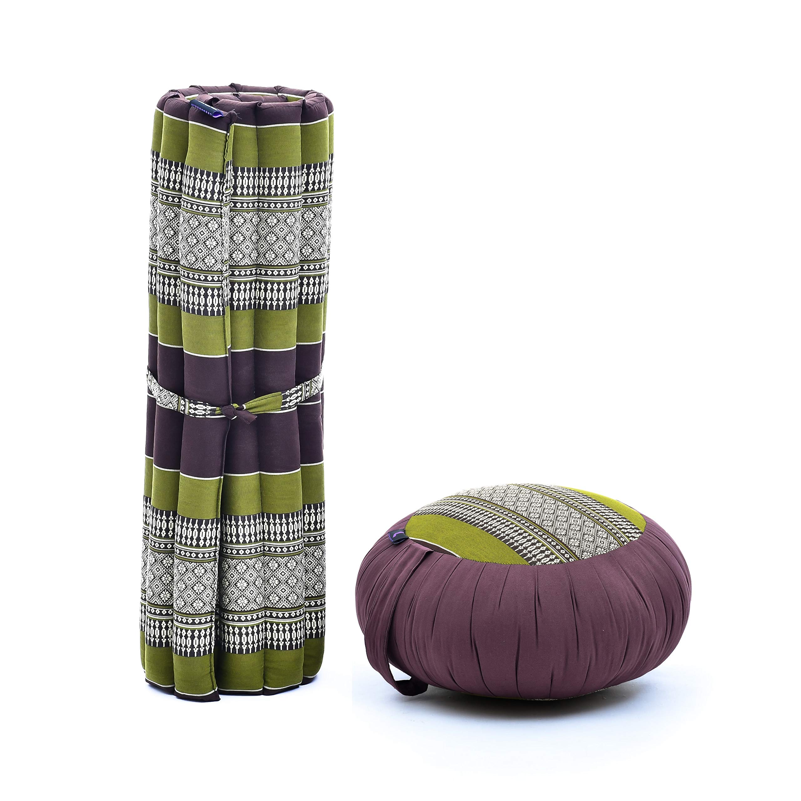 Leewadee Set Méditation Zafu & Zabuton - Coussin Méditation Kapok Yoga Zen Zazen
