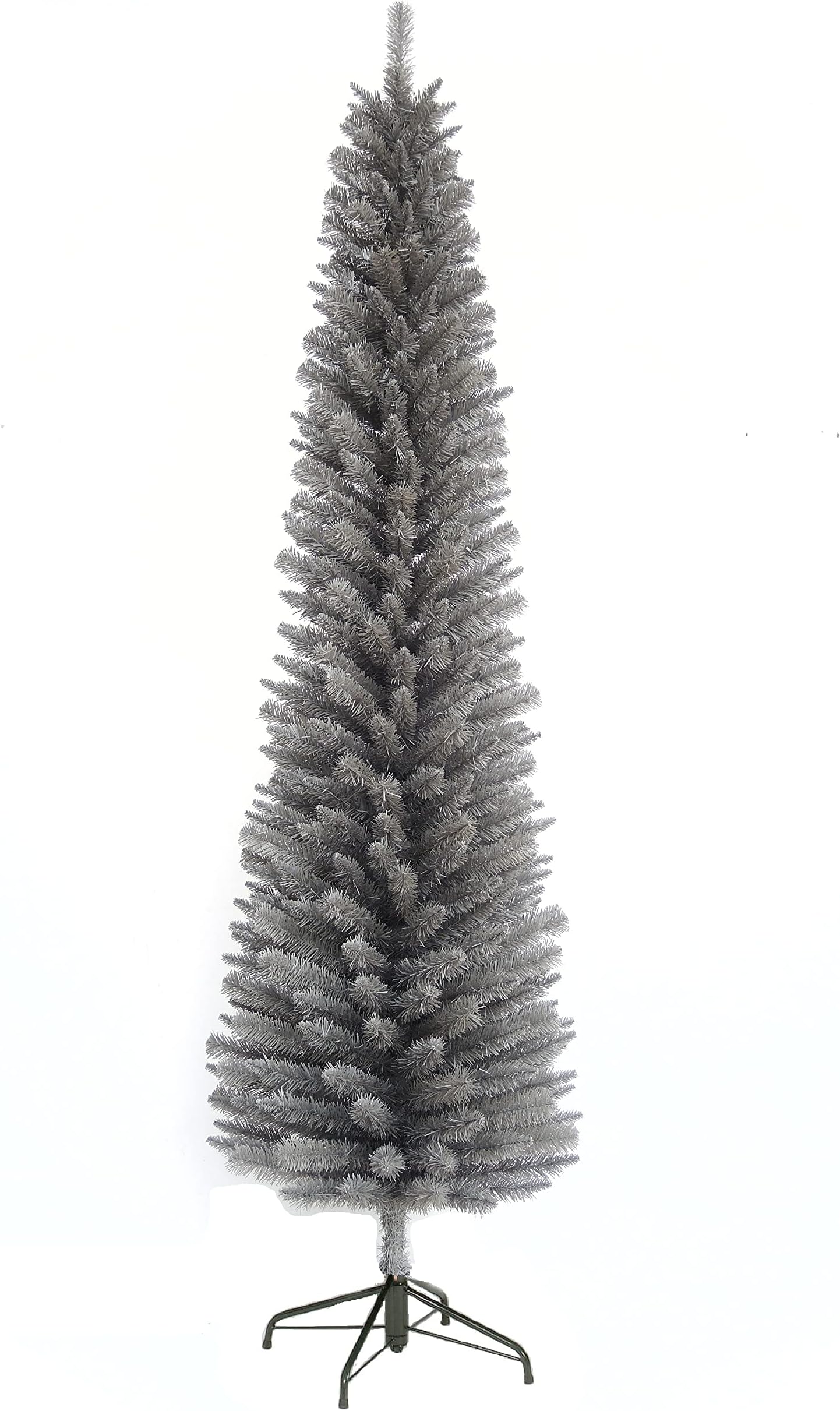 E-Stores Direct5ft 6ft 7ft 8ft Grey Pine Pencil Slim Artificial Christmas Tree (8ft/240cm)