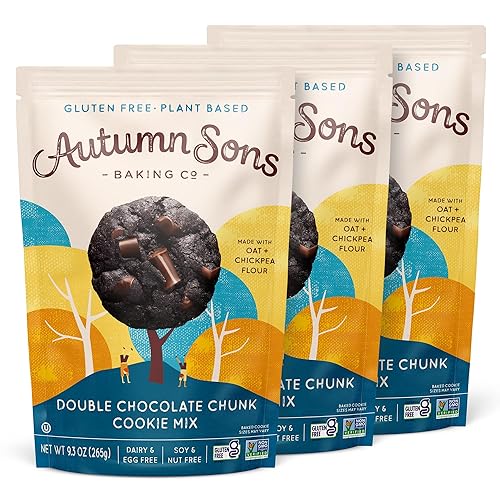 Miniatura 1 de Autumn Sons Baking Co. Mezcla de galletas de doble trozo de chocolate sin gluten. Mezcla vegana para hornear a base de plantas. Libre de 11