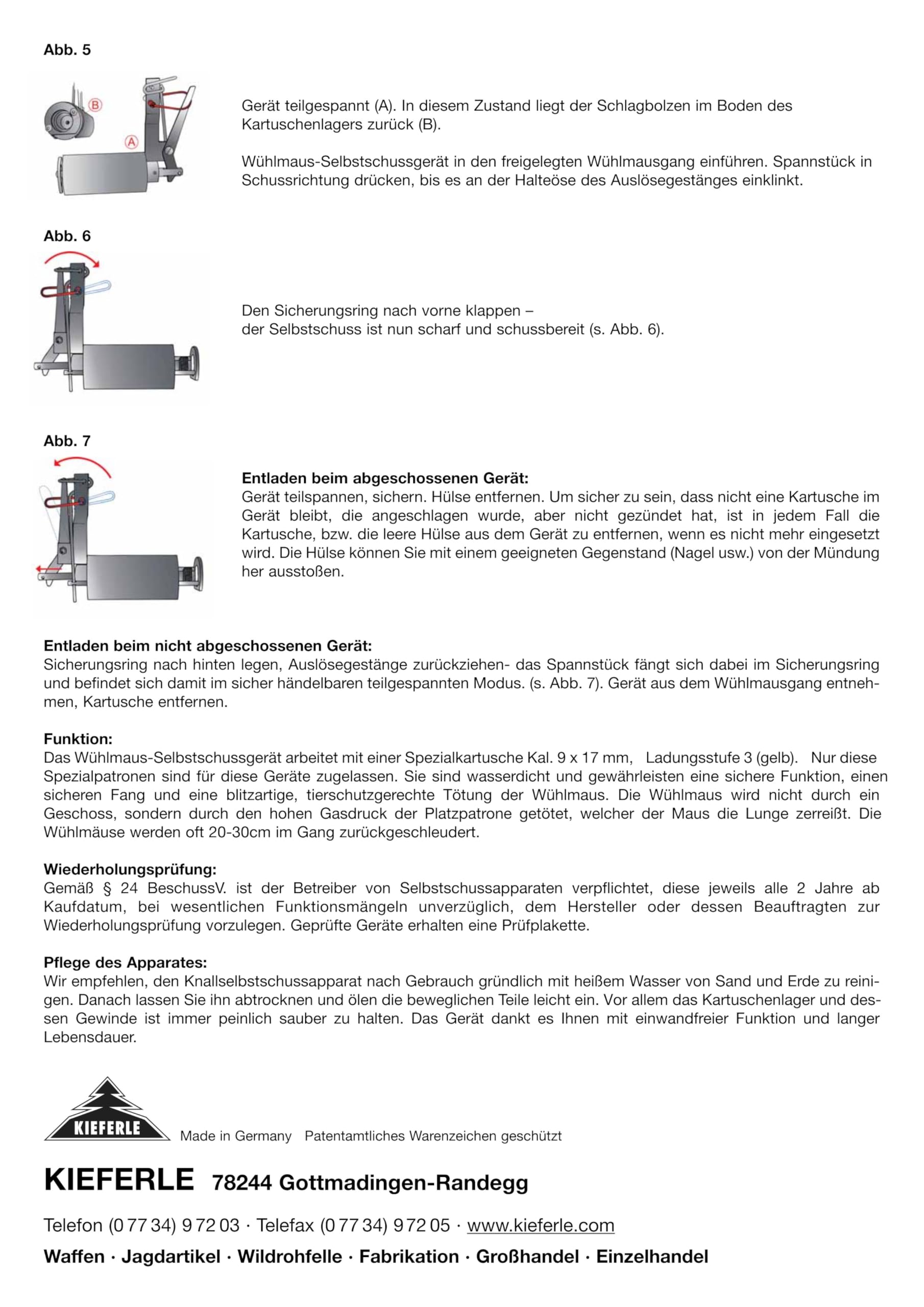 Orig Selbstschuss W2, Sicherheitskorb und Selbstschusshalter