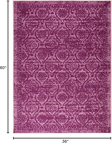 Miniatura 115 de Antep Rugs - Alfombras antideslizantes (antideslizante) 4 x 6 con parte trasera de goma floral geométrica de bajo perfil para interiores