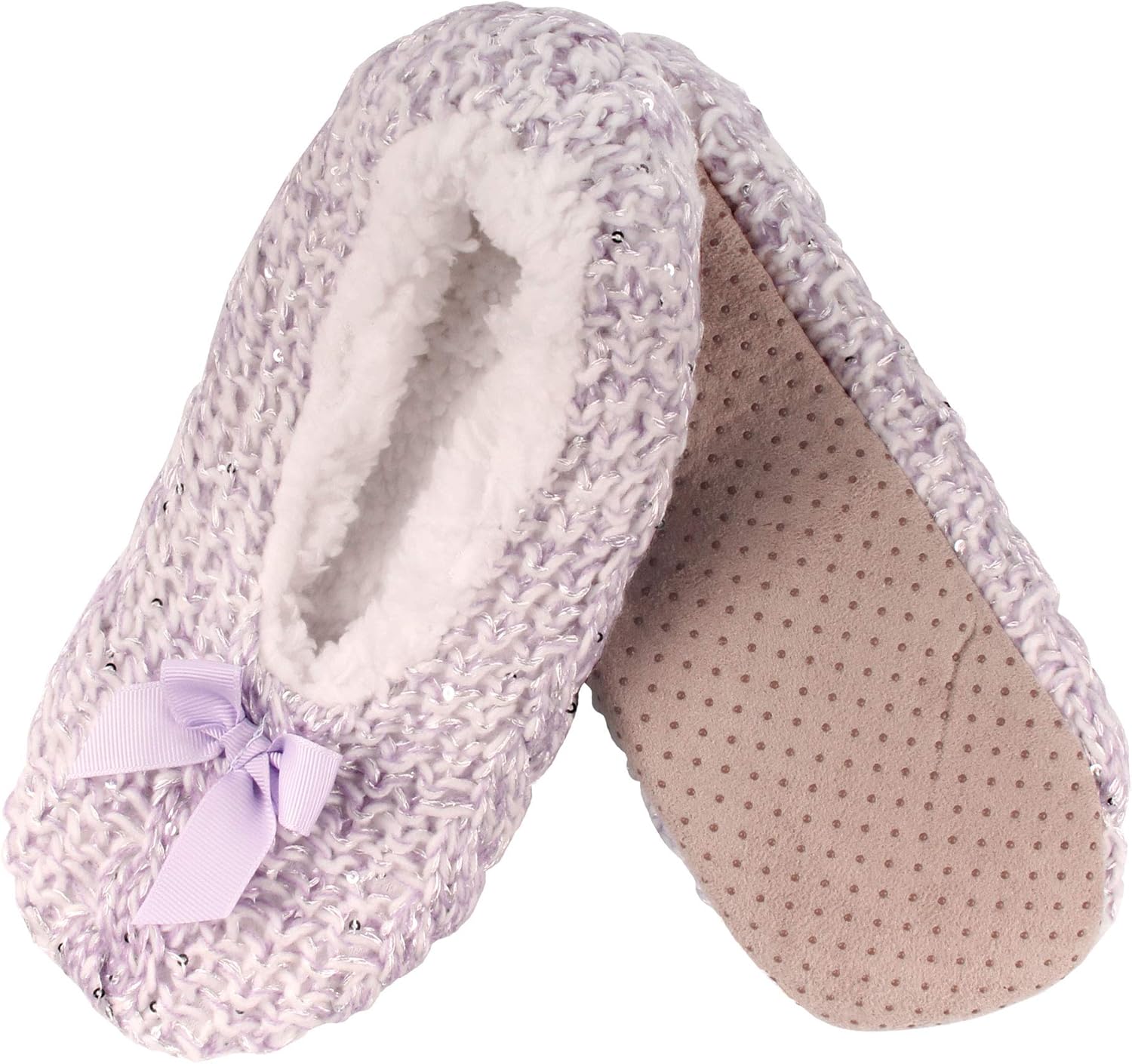 BambooMN Women's Gradient Cozy Fuzzy Indoor Home Slippers - 3 Pairs