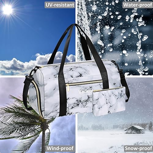 Miniatura 7 de Bolsa de gimnasio para mujer con compartimento para zapatos, impermeable, bolsa de lona deportiva para viajes, fin de semana, llevar en la playa,