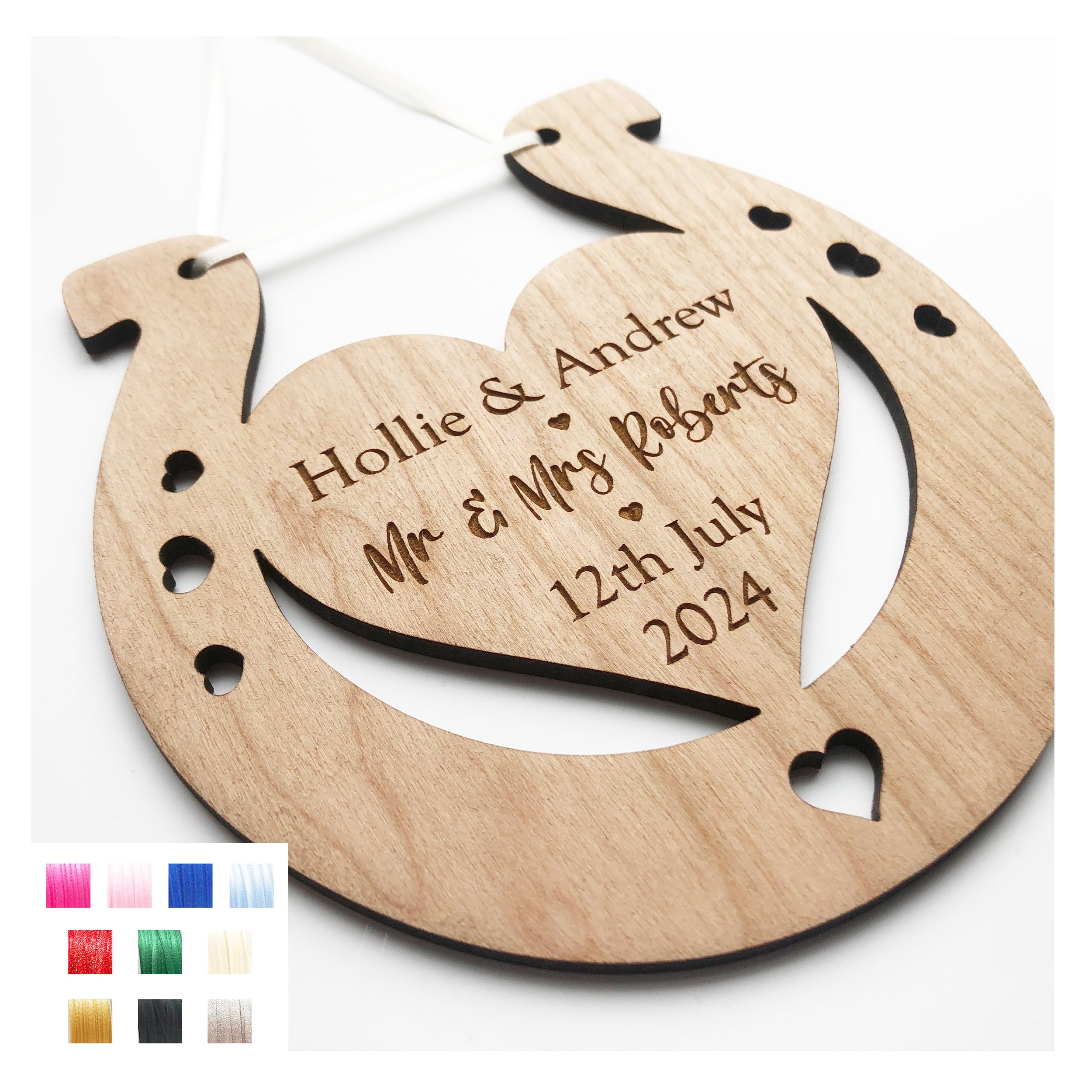Lovethis** Mr & Mrs Lucky Wedding Horseshoe Wooden For Wedding Marriage Token Bride And Groom Husband And Wife To Celebrate The Happy Day For Years To Come (Mr & Mrs)