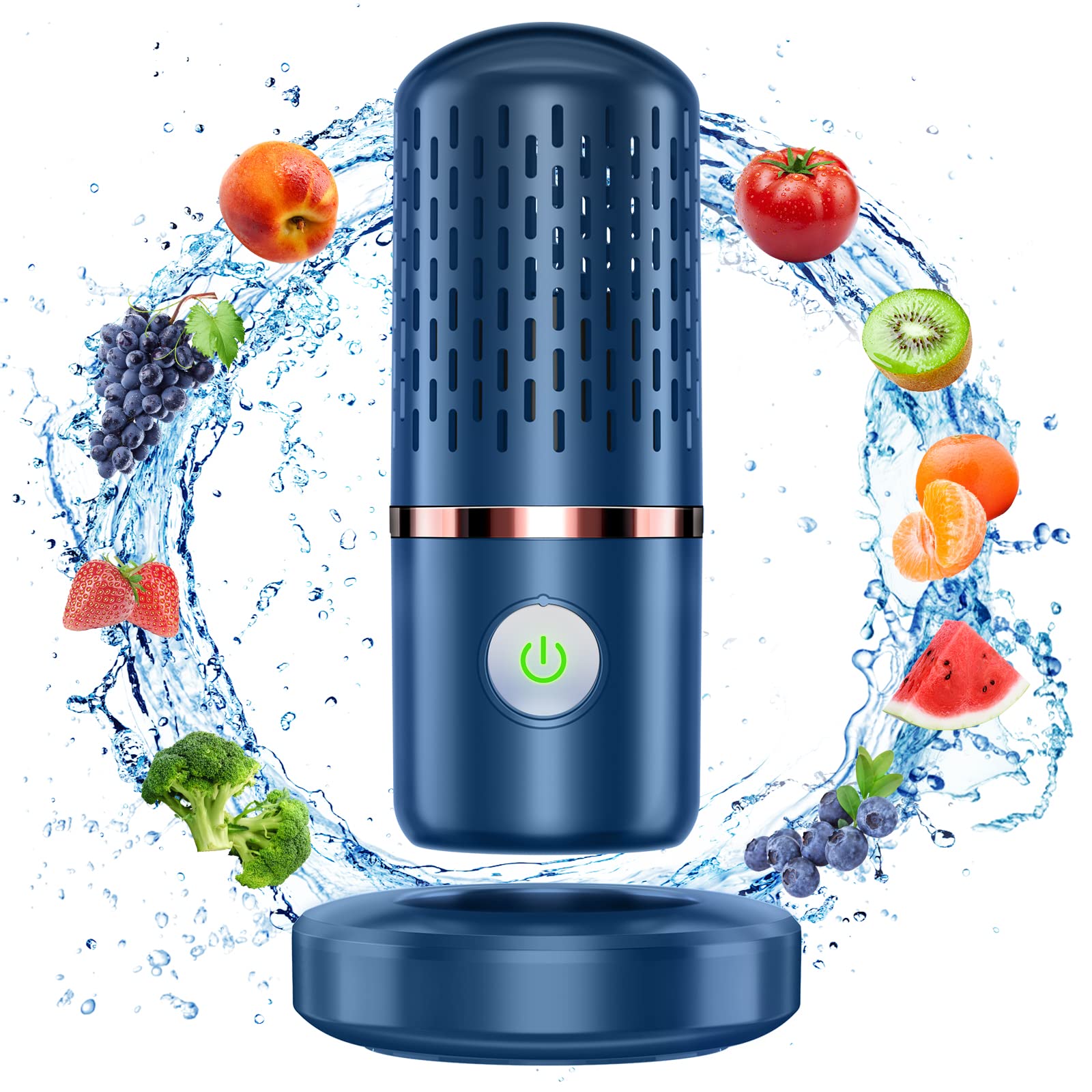 fruit and vegetable washing machine fruit and vegetable cleaner device kitchen gadget food purifier for deep cleaning fruits vegetables rice meat and tableware blue d-812