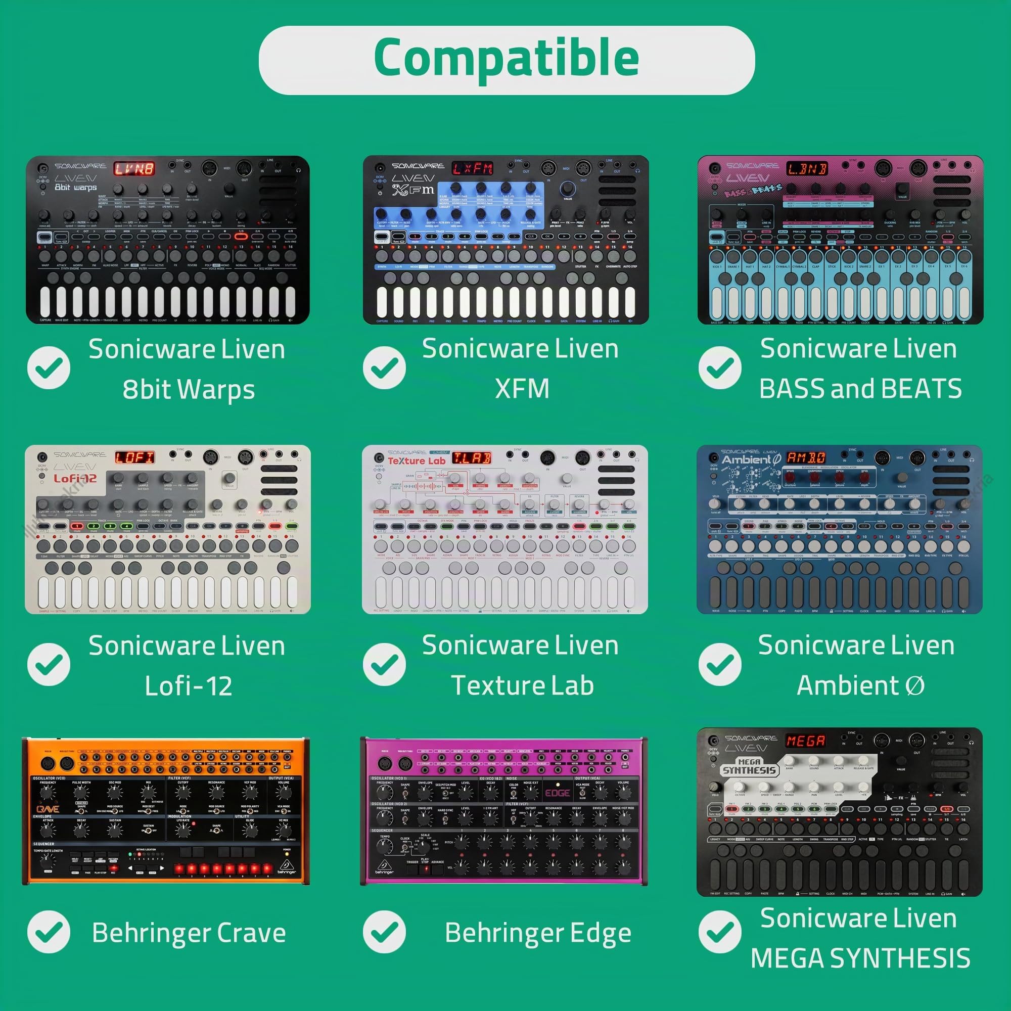 GEEKRIA Funda de transporte para interfaz de audio, compatible con SONICWARE Liven Ambient Ø / 8bit Warps/MEGA Synthesis/Texture Lab/XFM/Lofi-12, bolsa de viaje portátil de carcasa rígida de EVA (gris