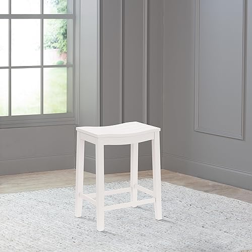 Miniatura 26 de Hillsdale Fiddler Taburete de madera sin respaldo con asiento estilo silla de montar, gris envejecido gris (Aged Gray),marino,Negro -,Blanco