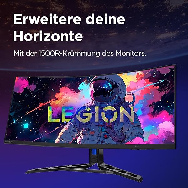 Nahaufnahme des 34-Zoll Ultrawide-Displays mit seiner 1500R-Krümmung.