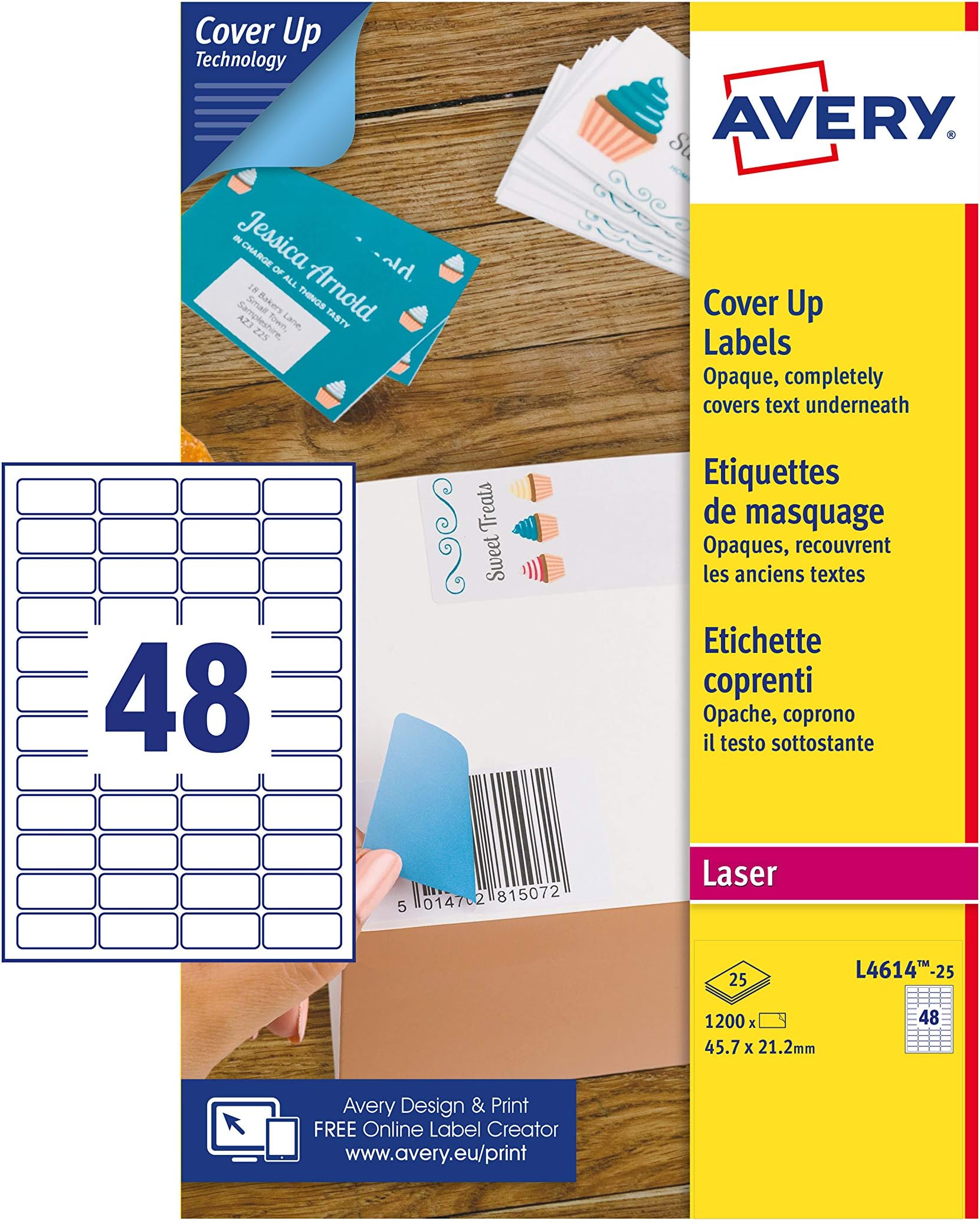 Etichette Adesive Avery J8651-15 - 975 Mini Etichette 38.1x21.2mm Bianche - Foto 8