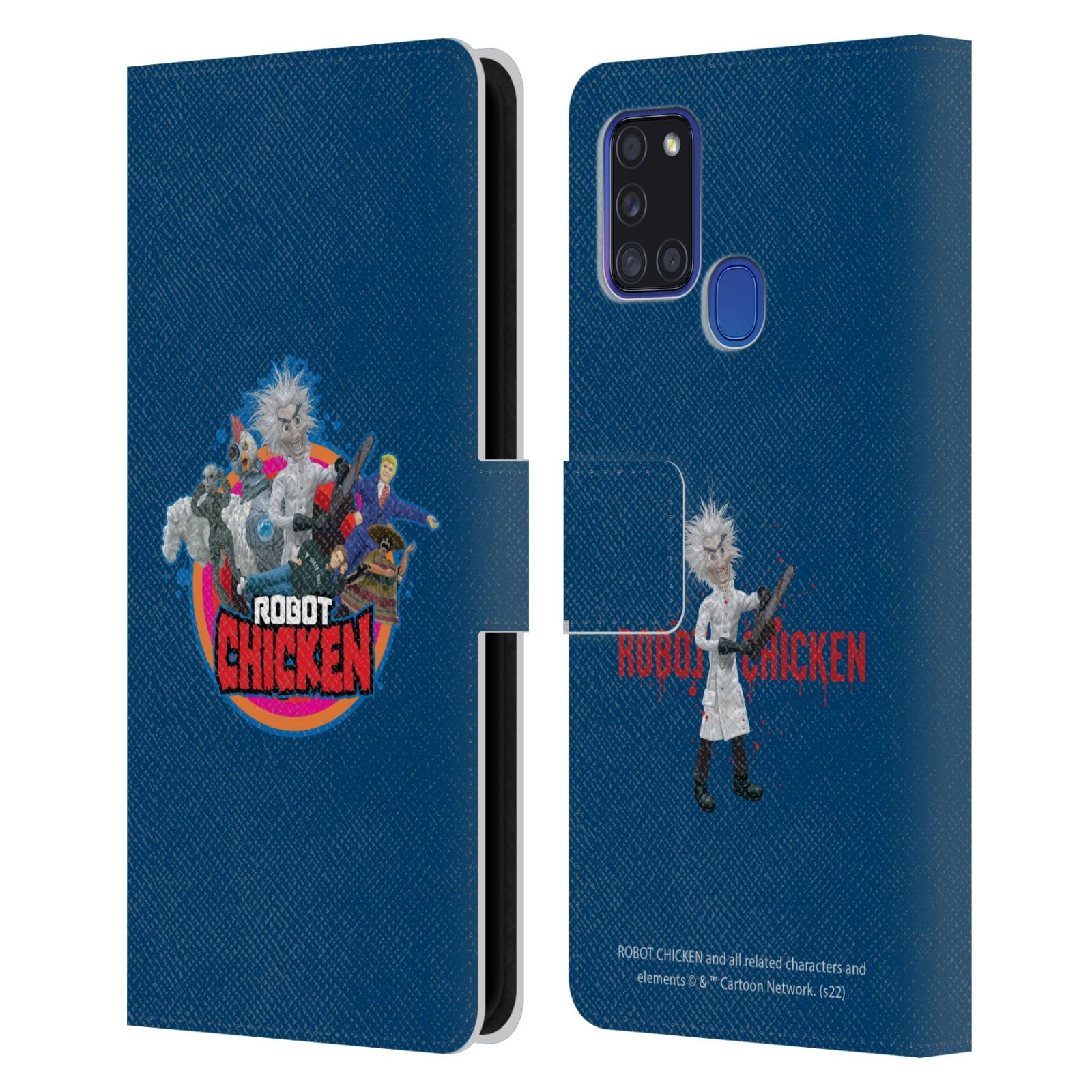 Étui portefeuille Robot Chicken Samsung Galaxy A21s anti rayures et chocs