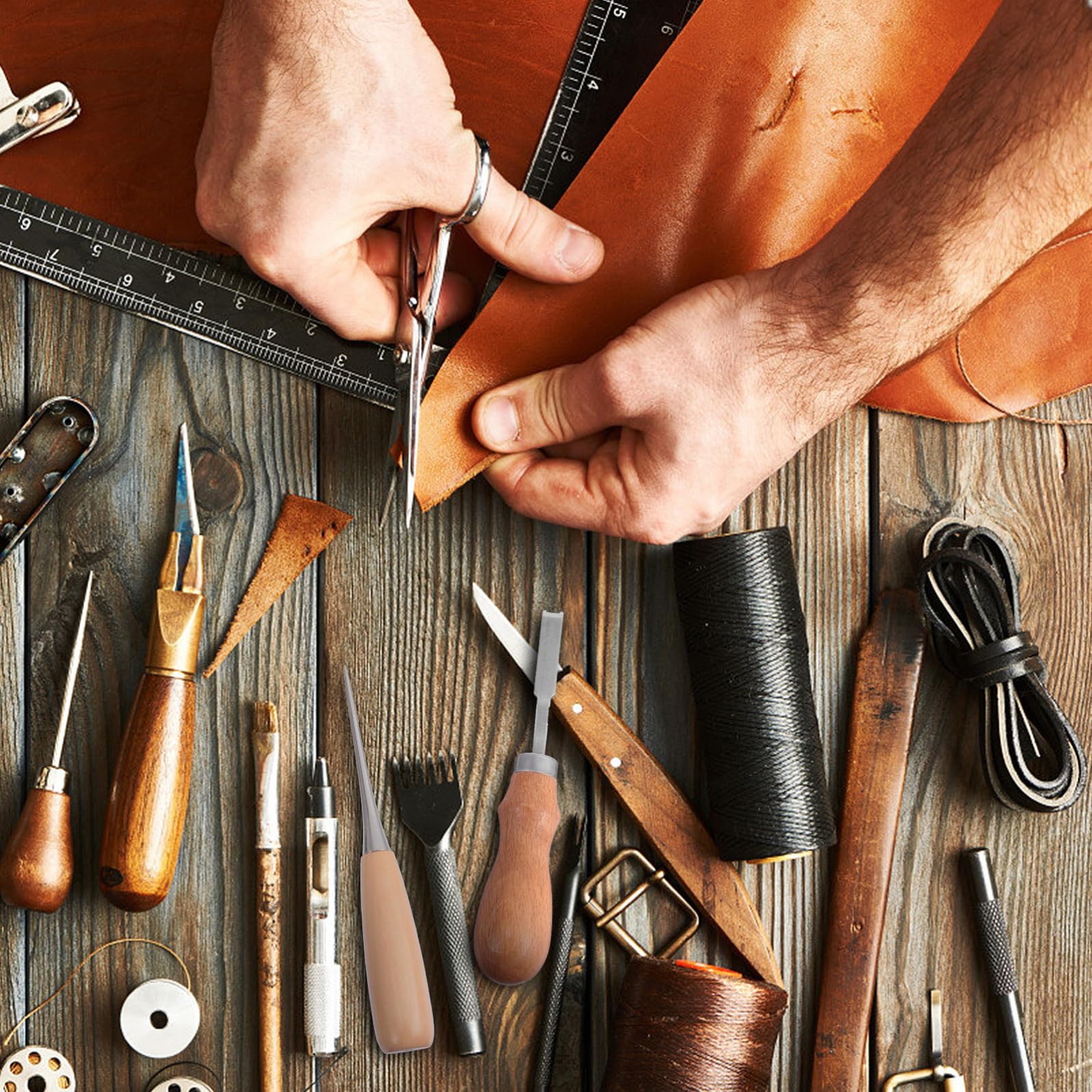 18 Piezas Kit de Iniciación Artesanía en Cuero para Principiantes